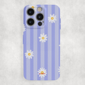 Auren Lavender Daisy Stripes Glossy Hard Case