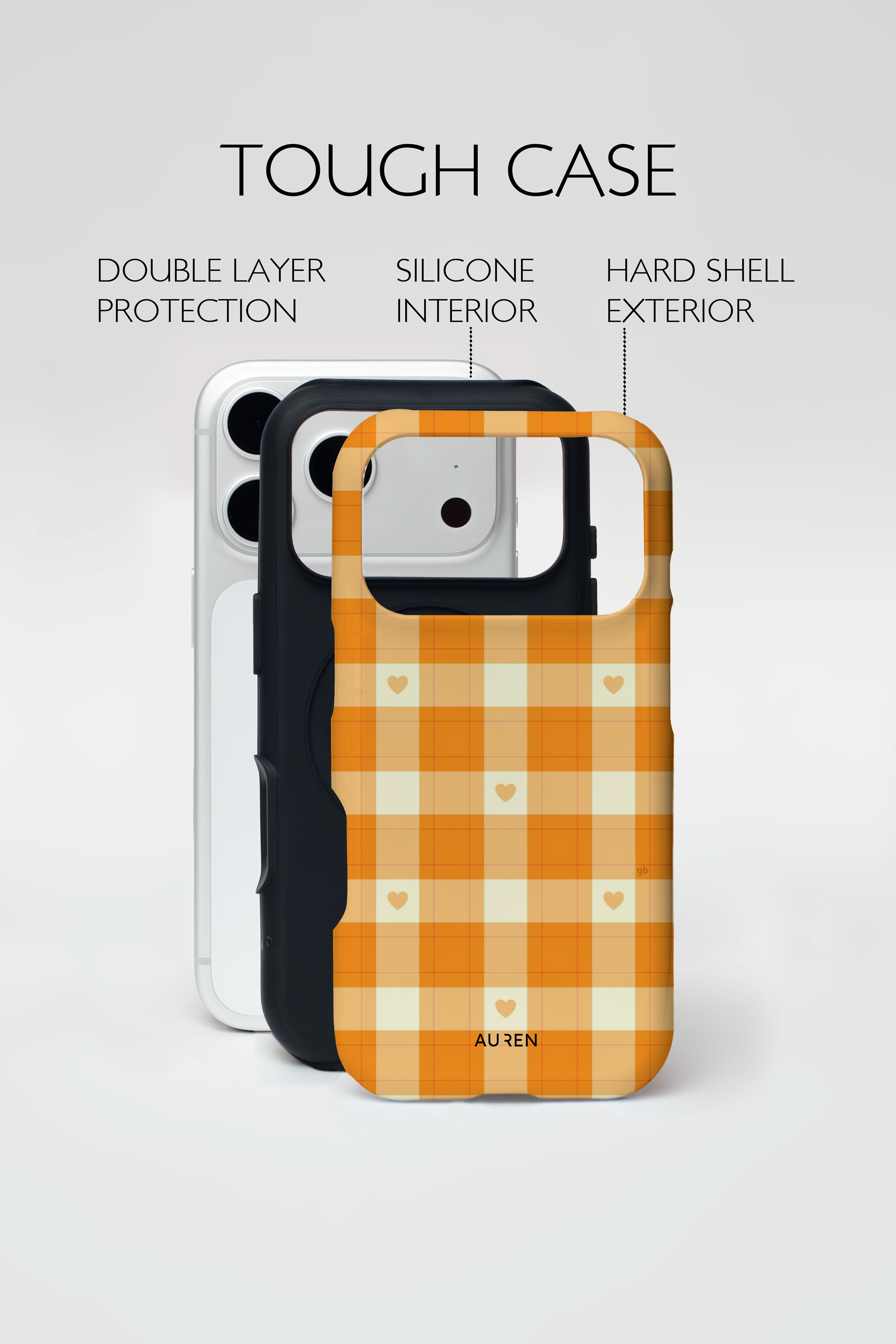 Auren Honey Heart Plaid Case - Armor Series