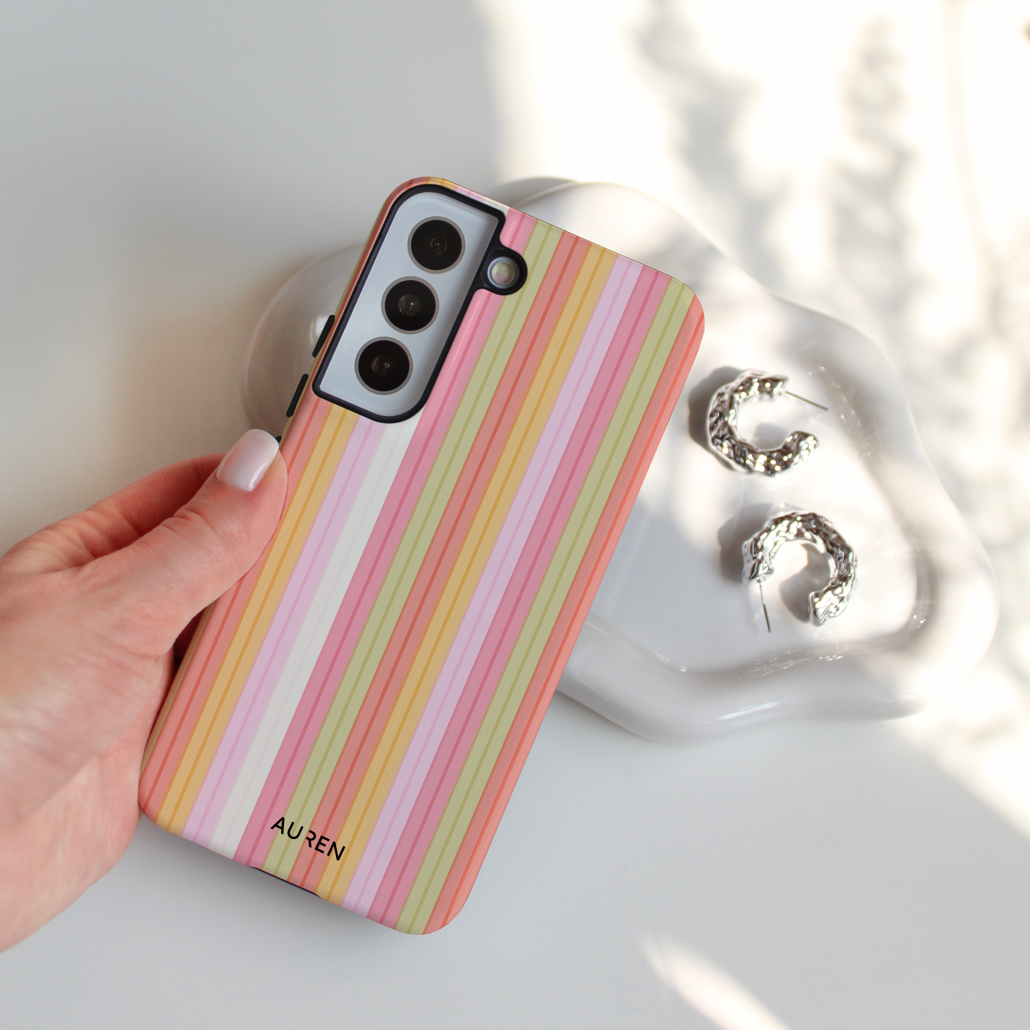 Auren Pastel Rainbow Stripes Case - Armor Series
