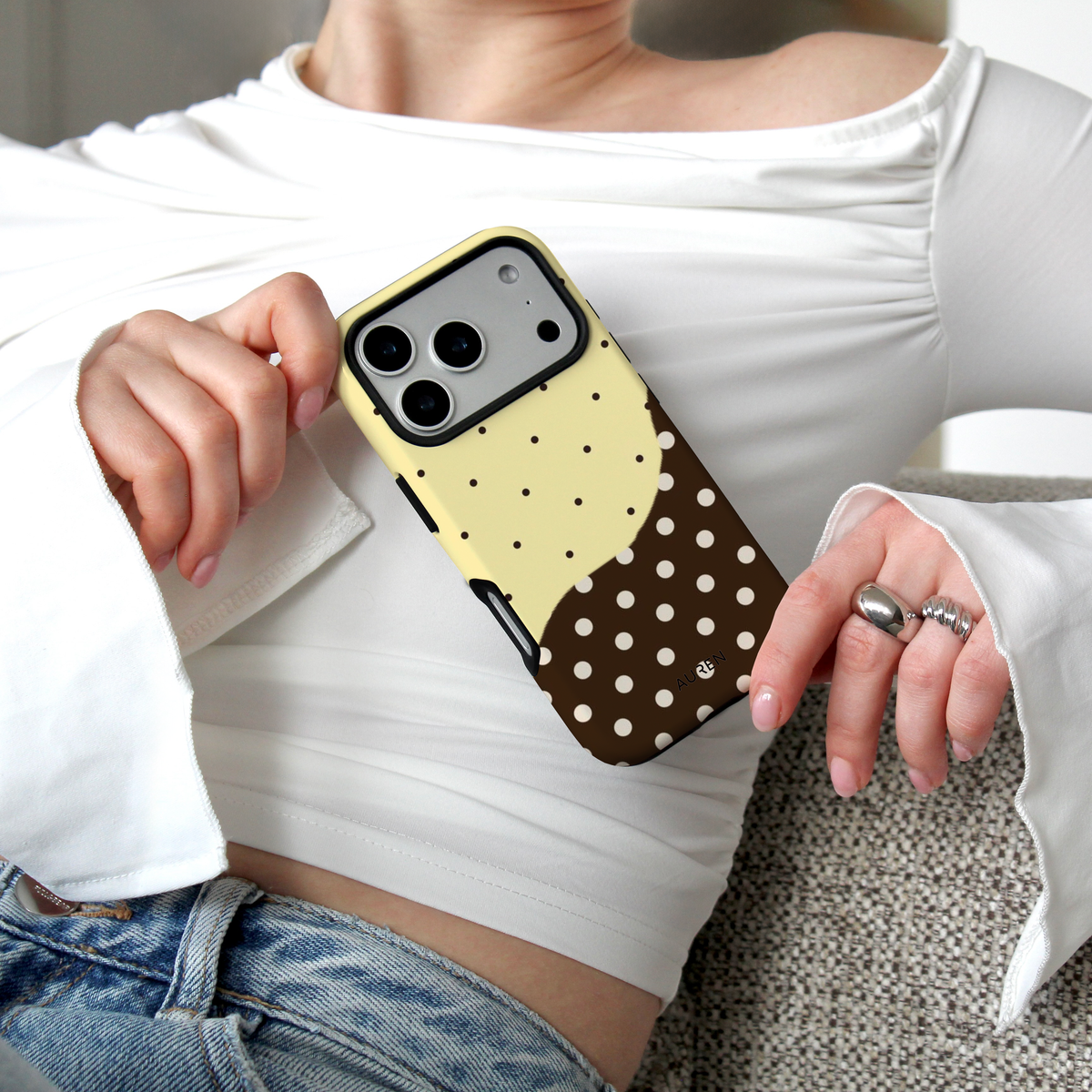 Auren Mocha Dots Case - Armor Series
