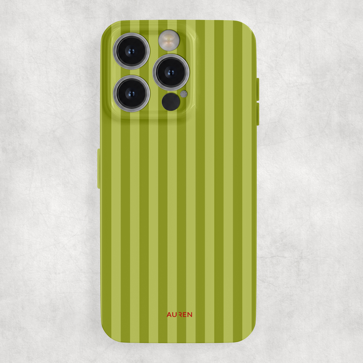 Auren Olive Ribbed Glossy Hard Case