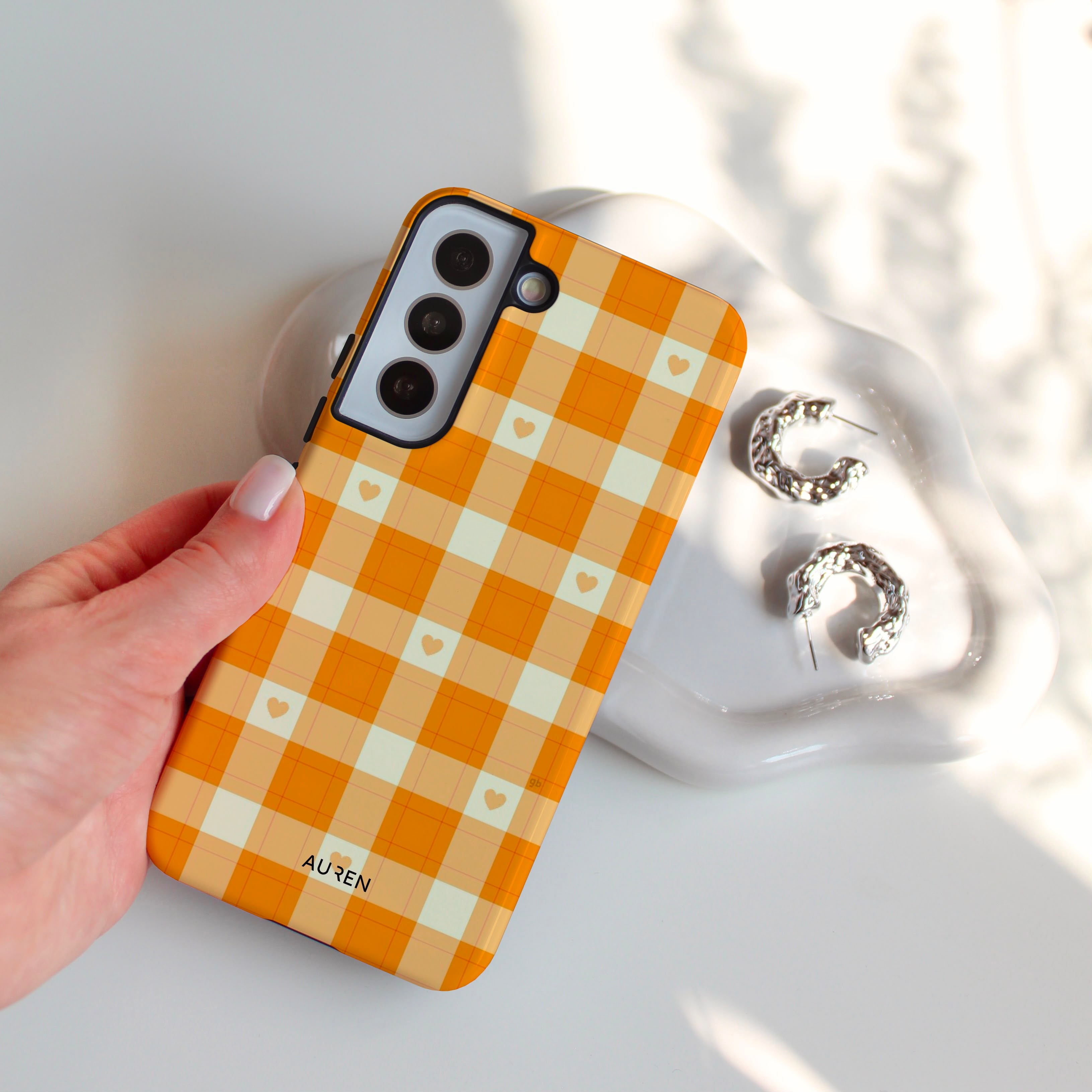 Auren Honey Heart Plaid Case - Armor Series