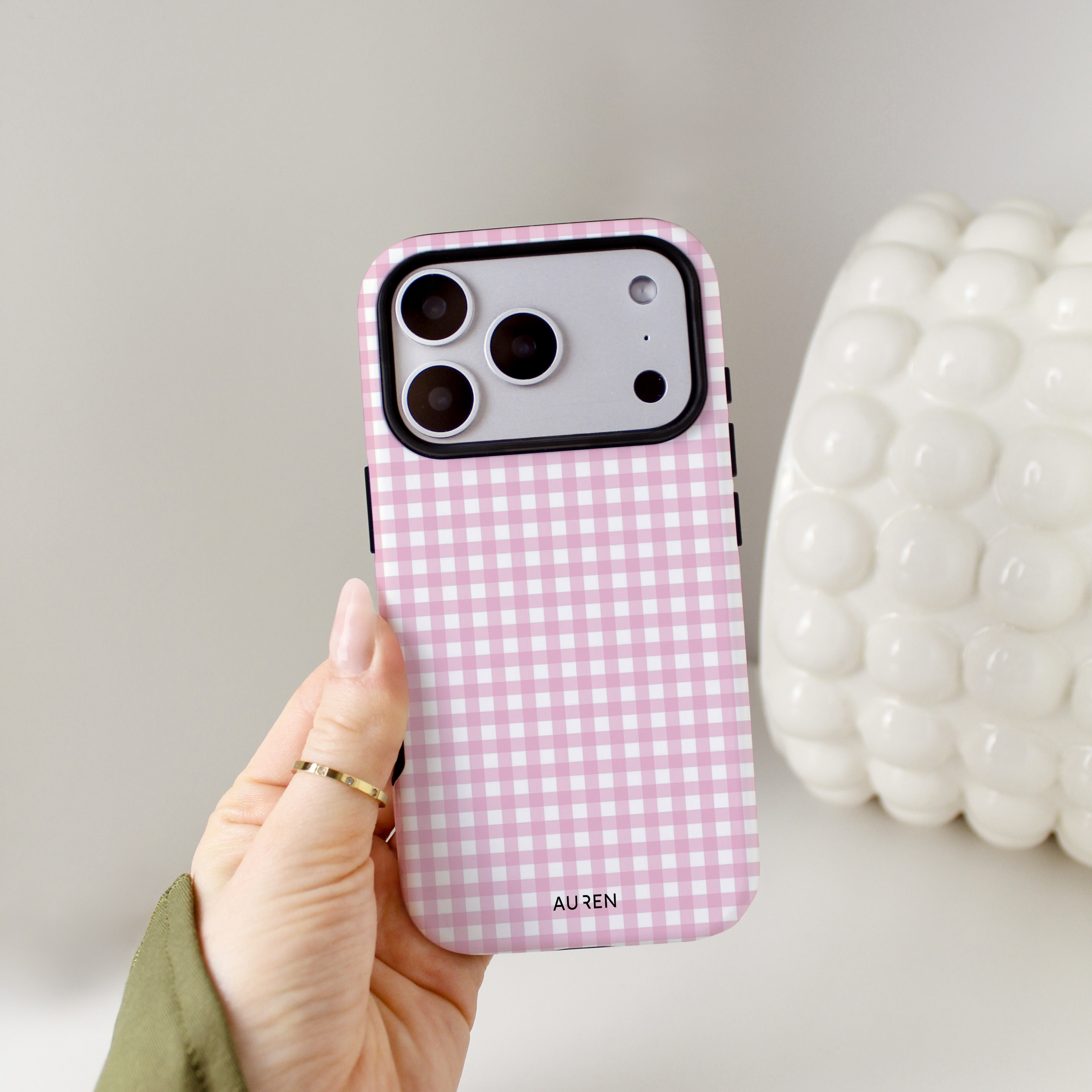 Auren Pink Picnic Gingham Case - Armor Series