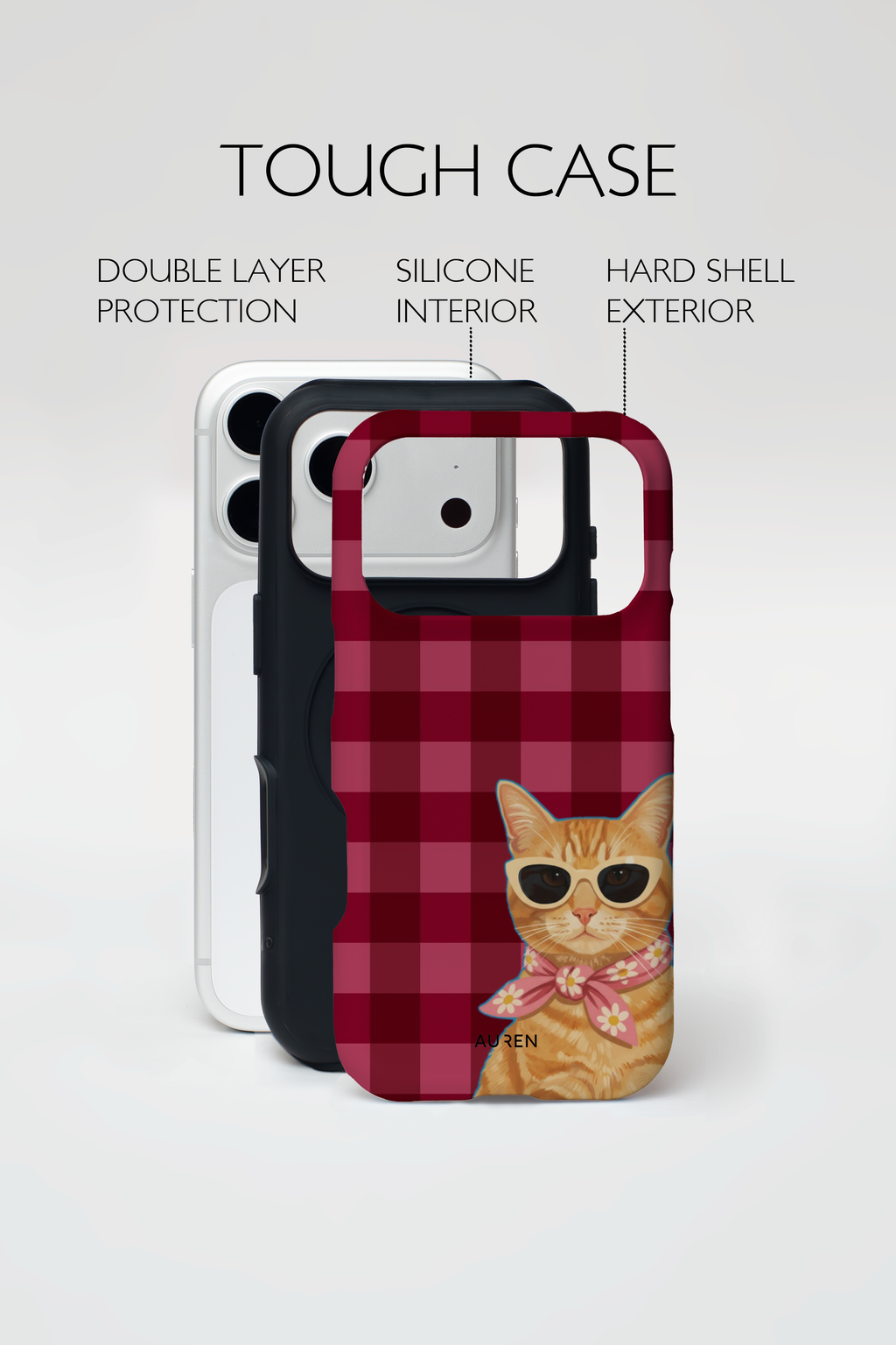 Auren Gingham Cat Case – Armor Series