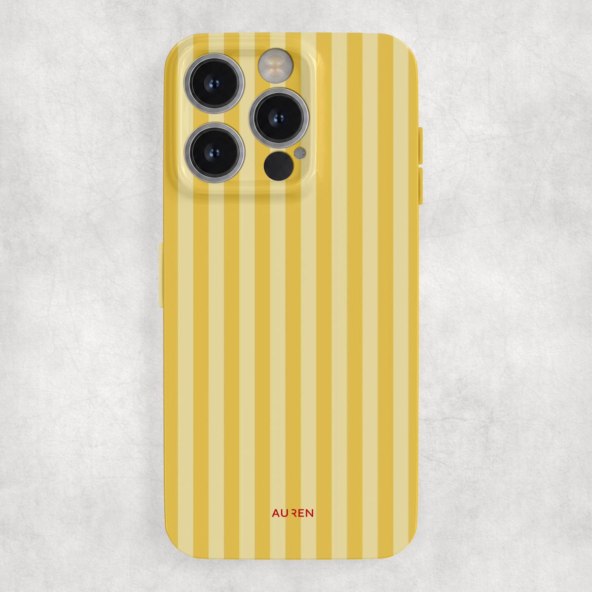 Auren Lemon Cream Stripes Glossy Hard Case