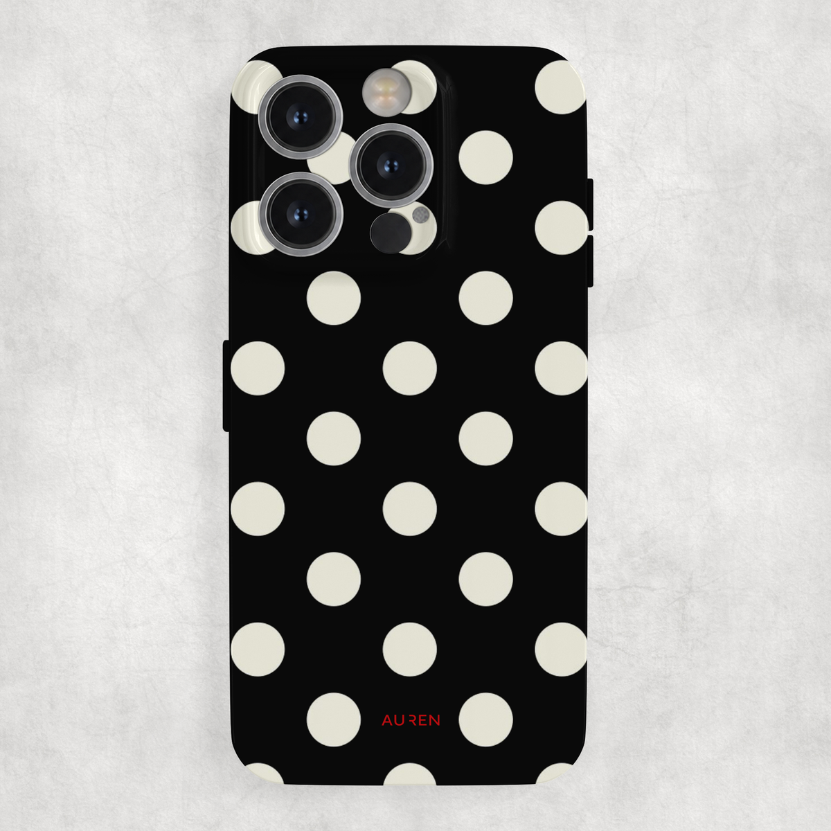 Auren Noir Cream Polka Glossy Hard Case