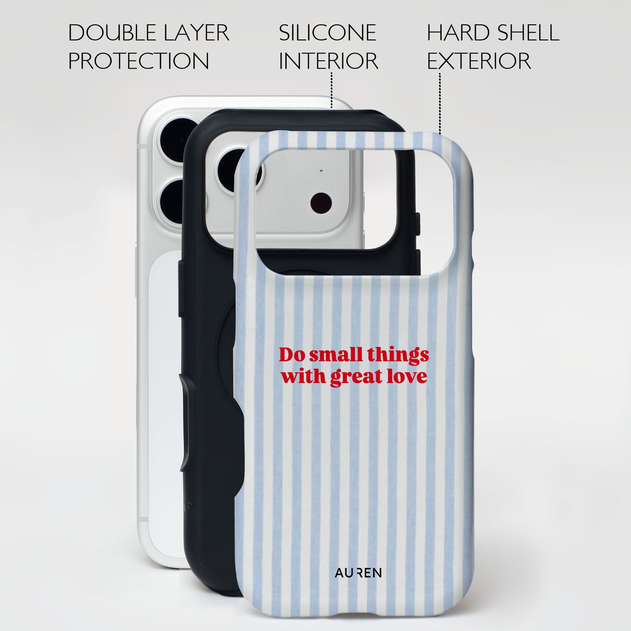 Auren Blue Love Stripes Case - Armor Series