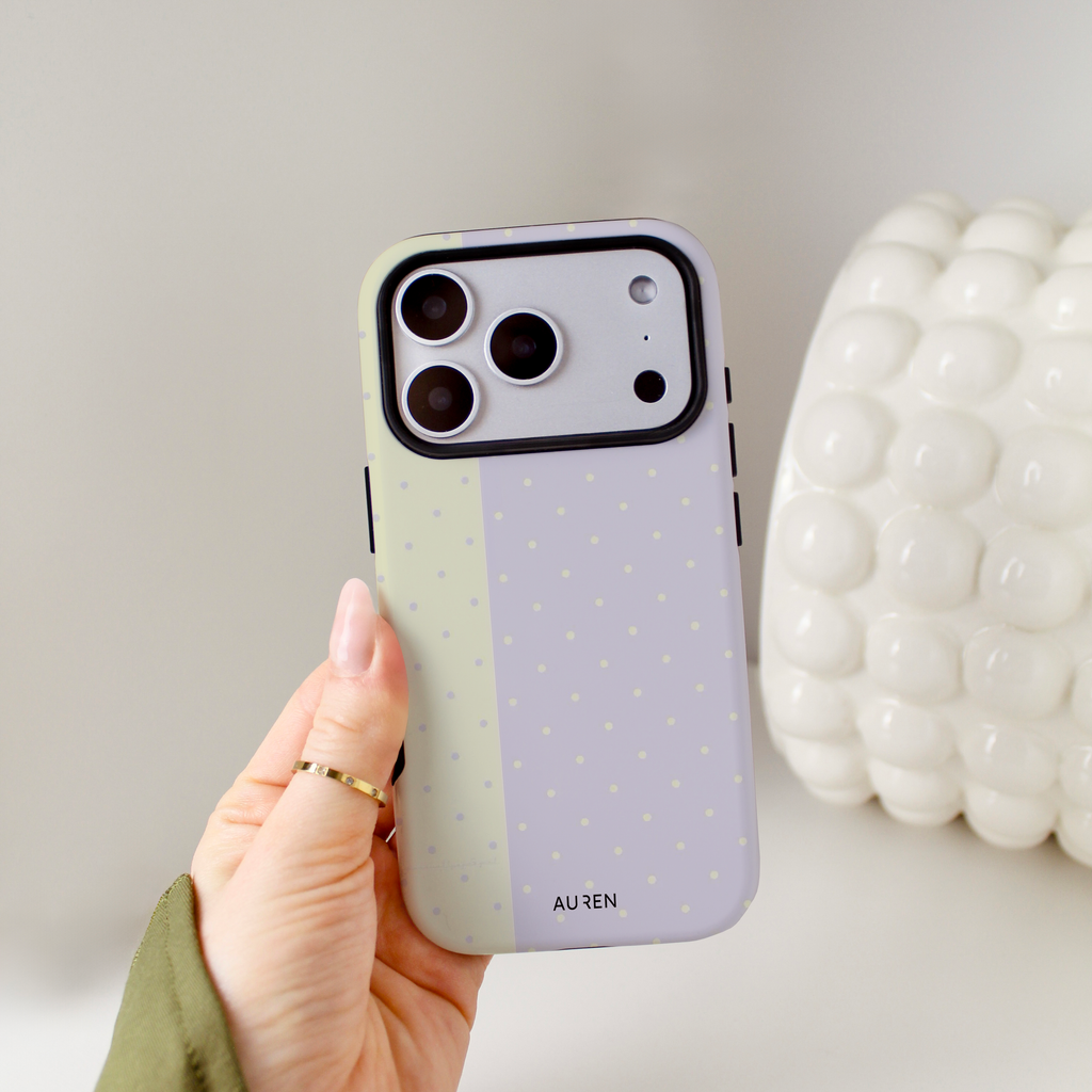 Auren Sage Lavender Split Polka Dot Case - Armor Series