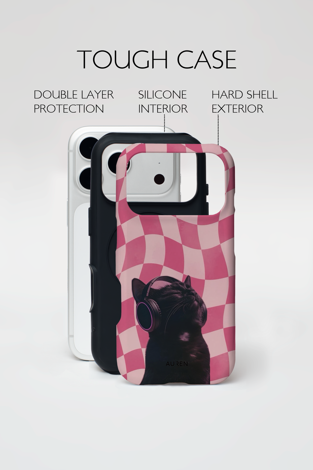 Auren Pink Noise Cat Case – Armor Series
