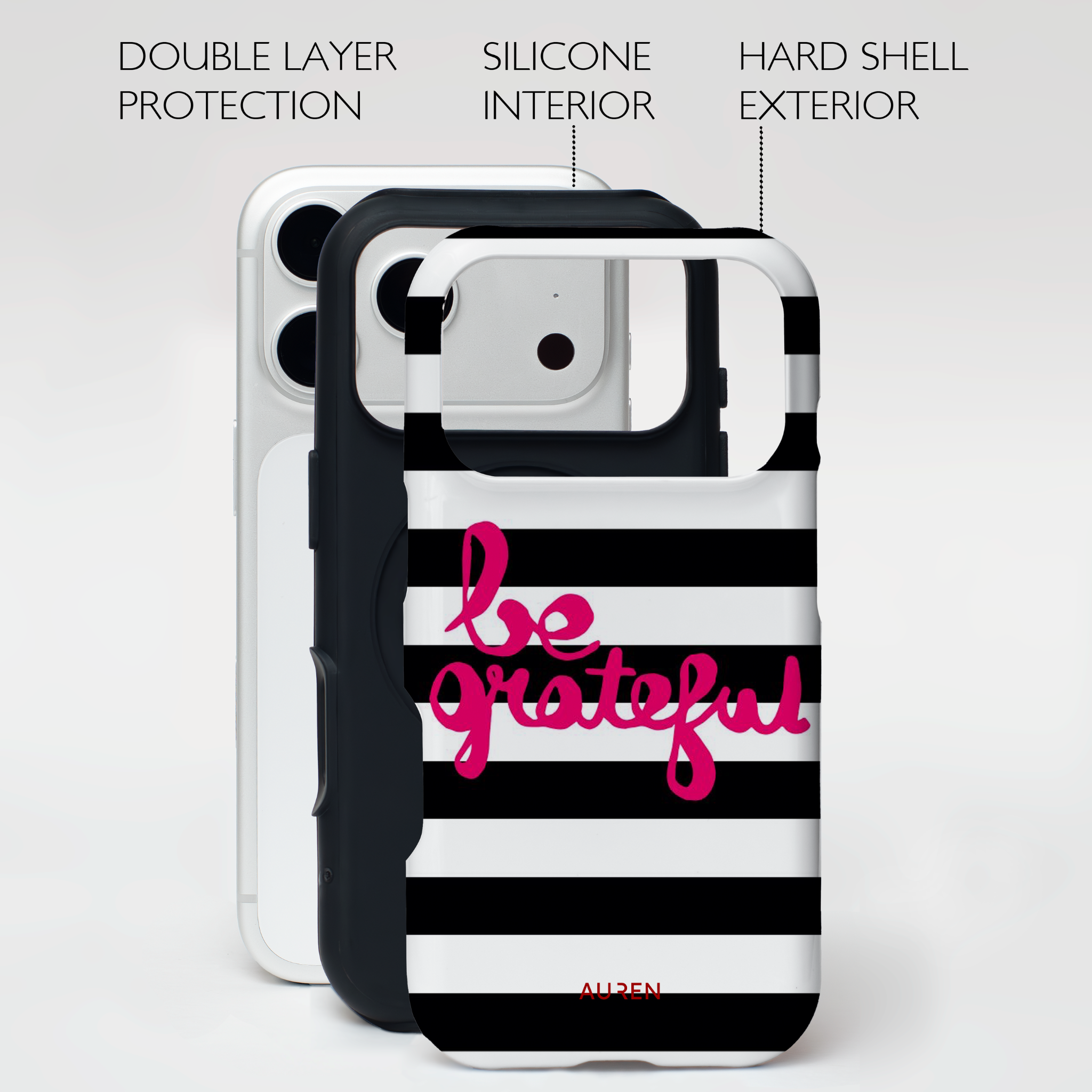 Auren Be Grateful Stripes Case - Armor Series