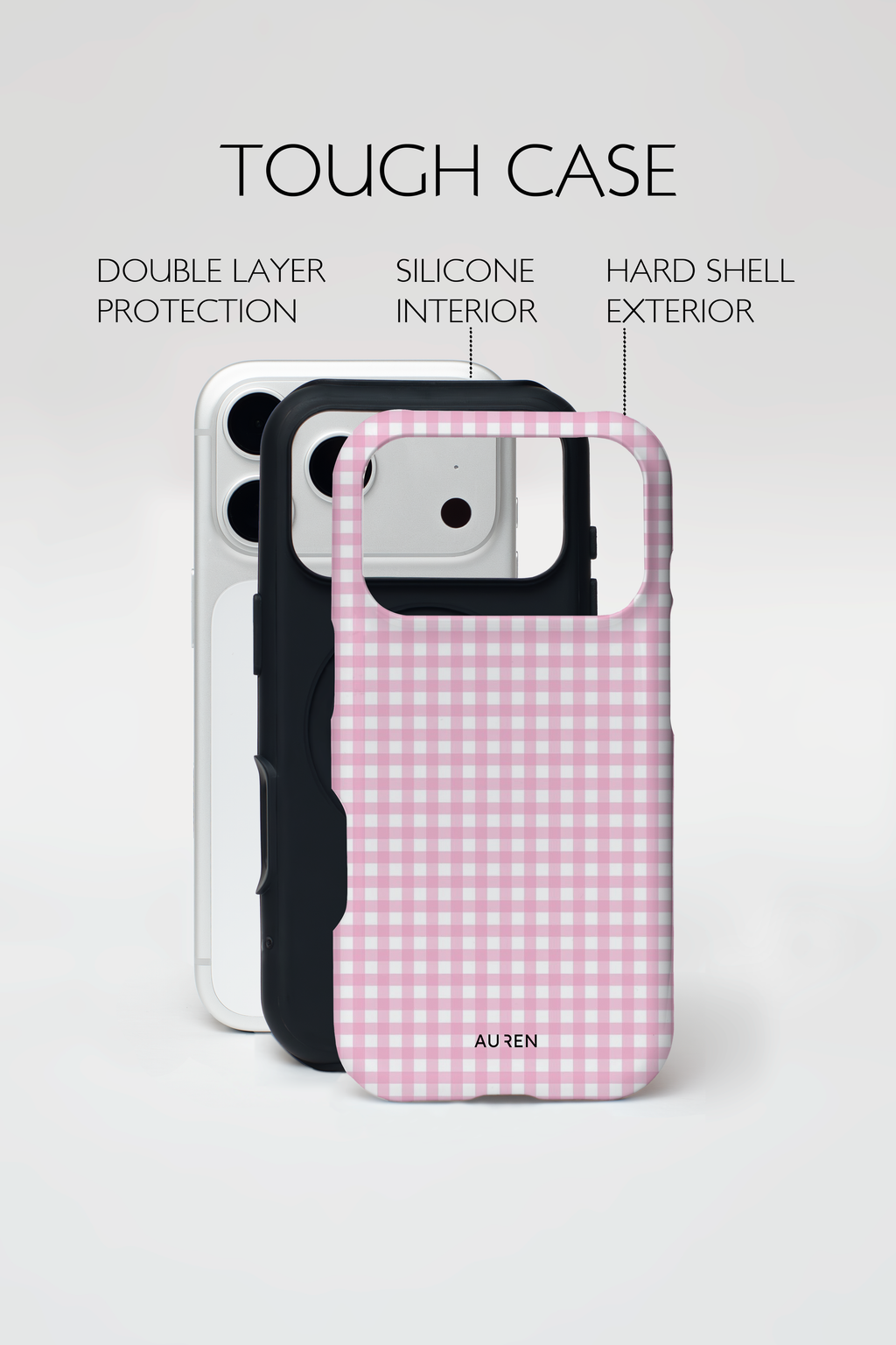 Auren Pink Picnic Gingham Case - Armor Series
