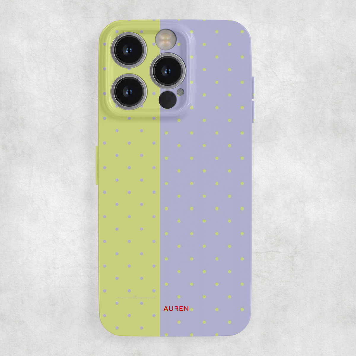 Auren Lavender Lime Dots Glossy Hard Case