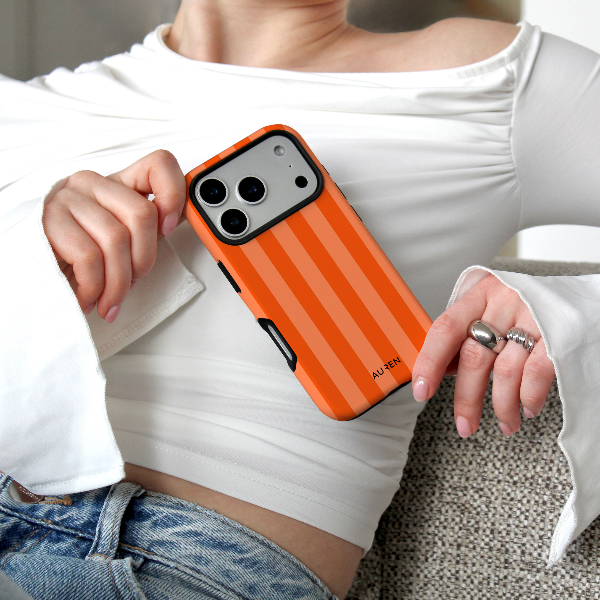 Auren Sunset Orange Stripes Case - Armor Series