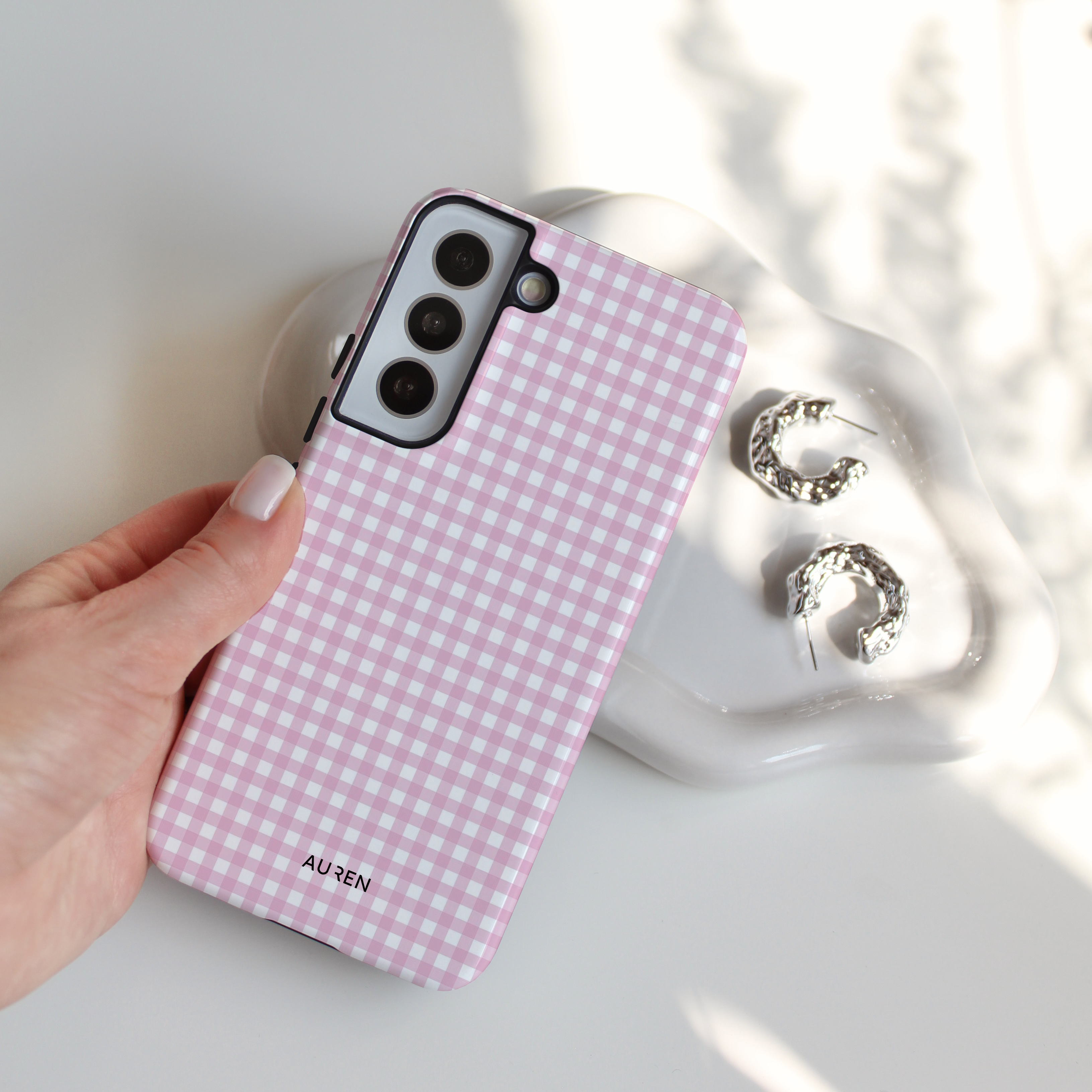 Auren Pink Picnic Gingham Case - Armor Series