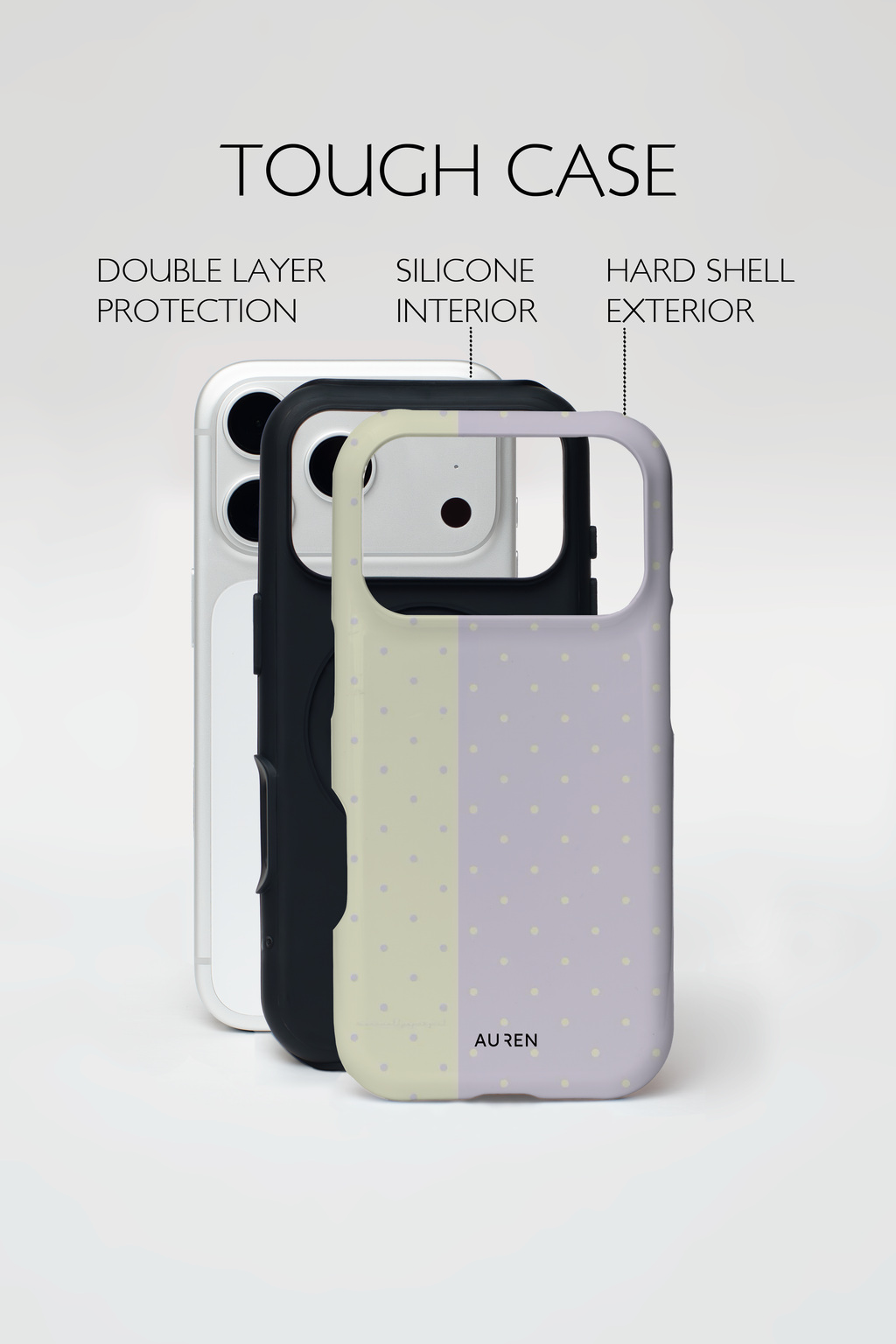 Auren Sage Lavender Split Polka Dot Case - Armor Series