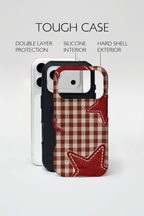 Auren Burgundy Star Stitch Case