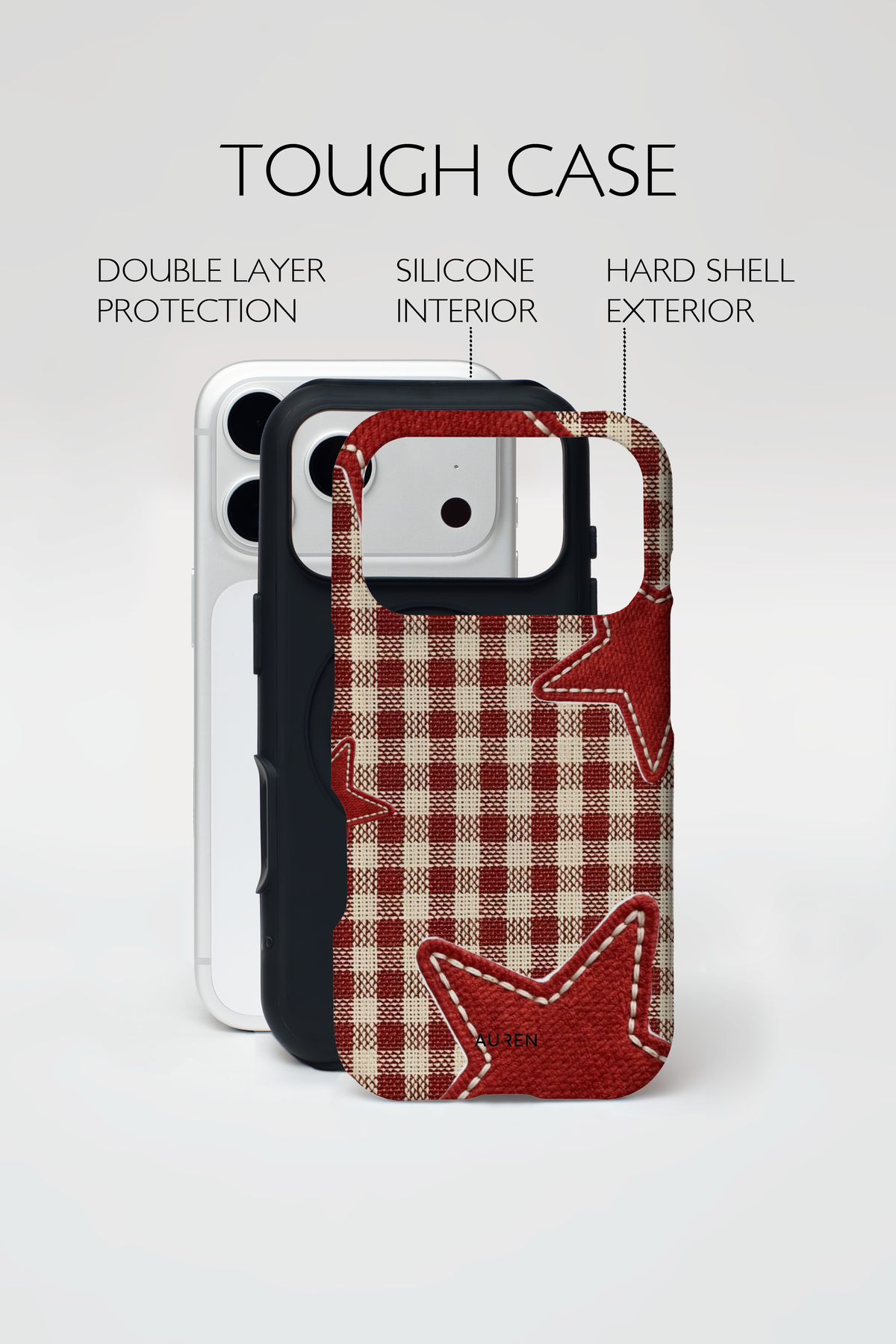 Auren Burgundy Star Stitch Case