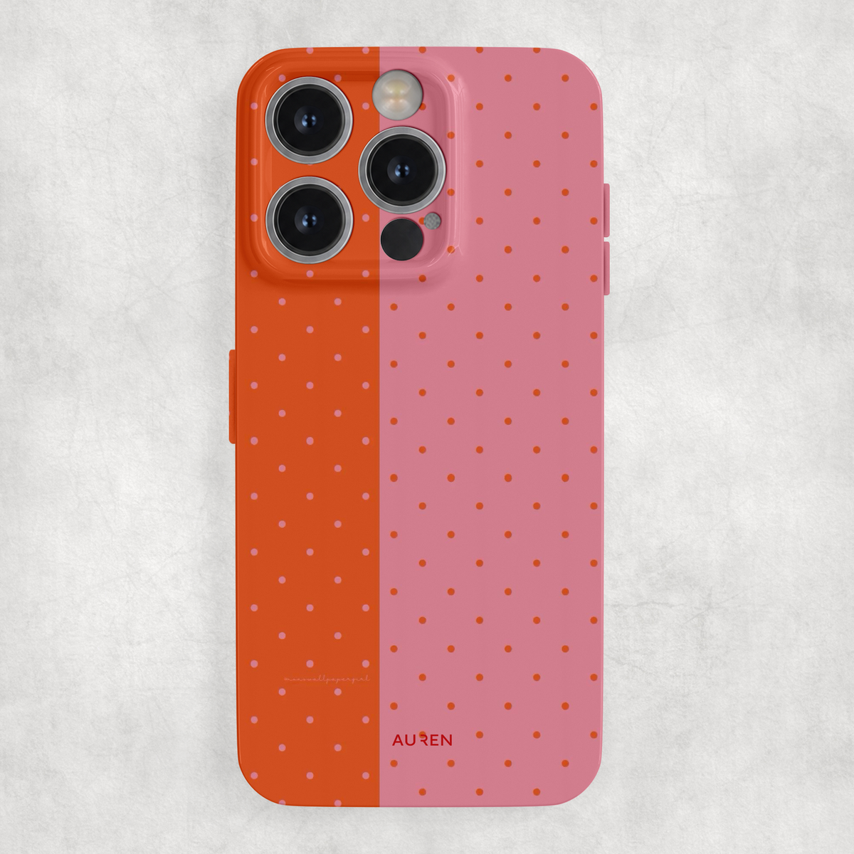 Auren Coral Blush Dots Glossy Hard Case