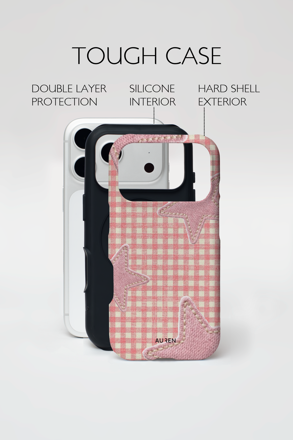 Auren Pink Star Stitch Case