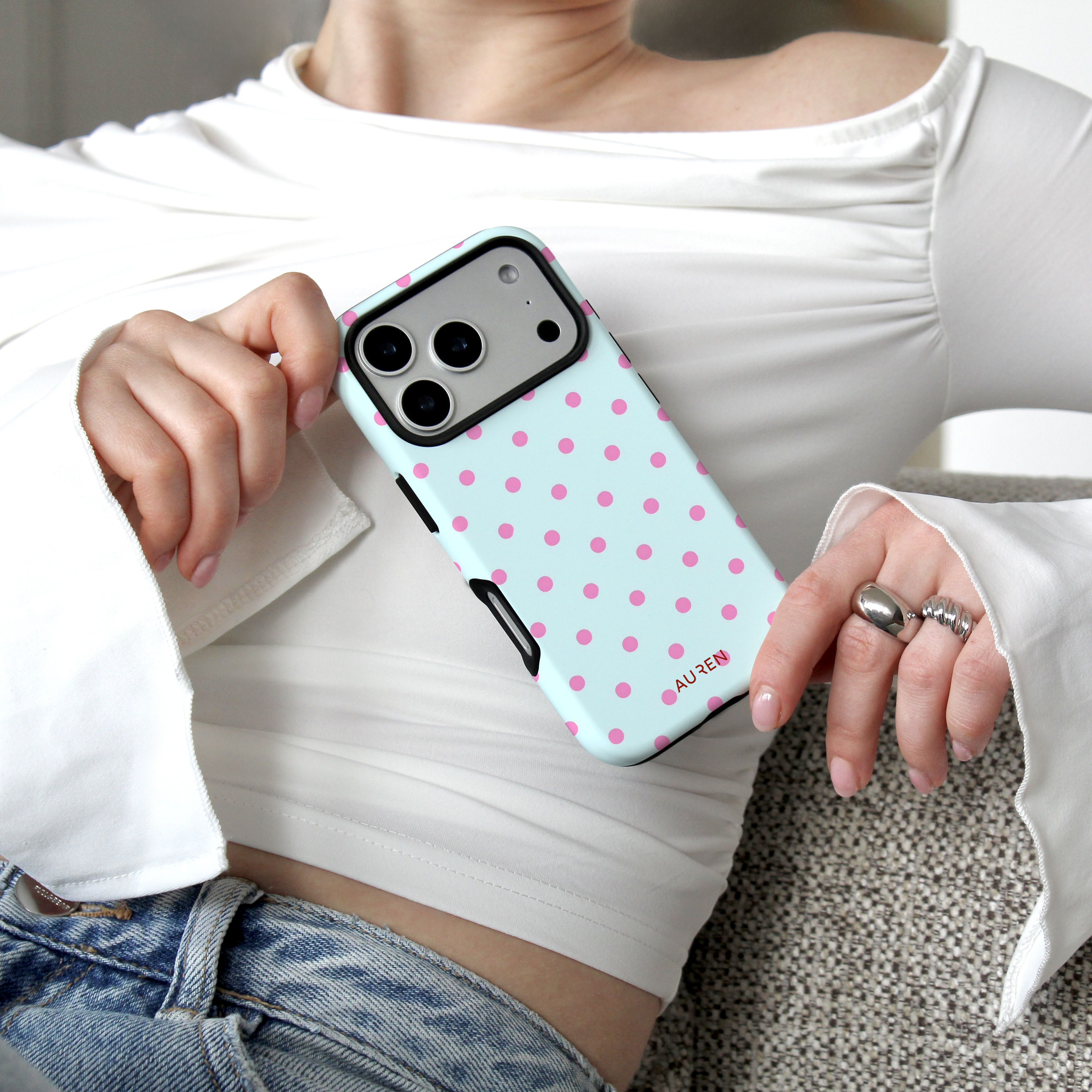 Auren Bubblegum Sky Polka Dot Case - Armor Series