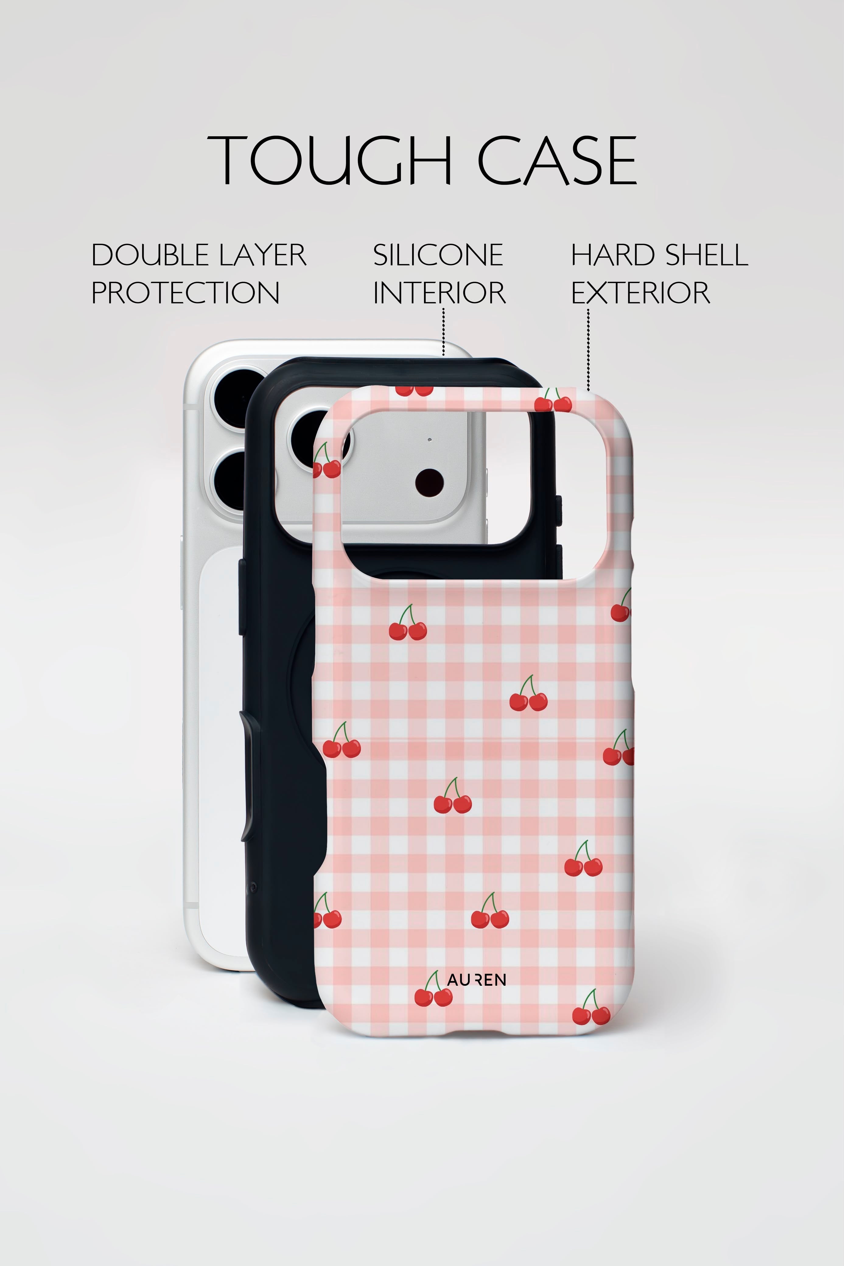 Auren Cherry Blossom Gingham Case - Armor Series