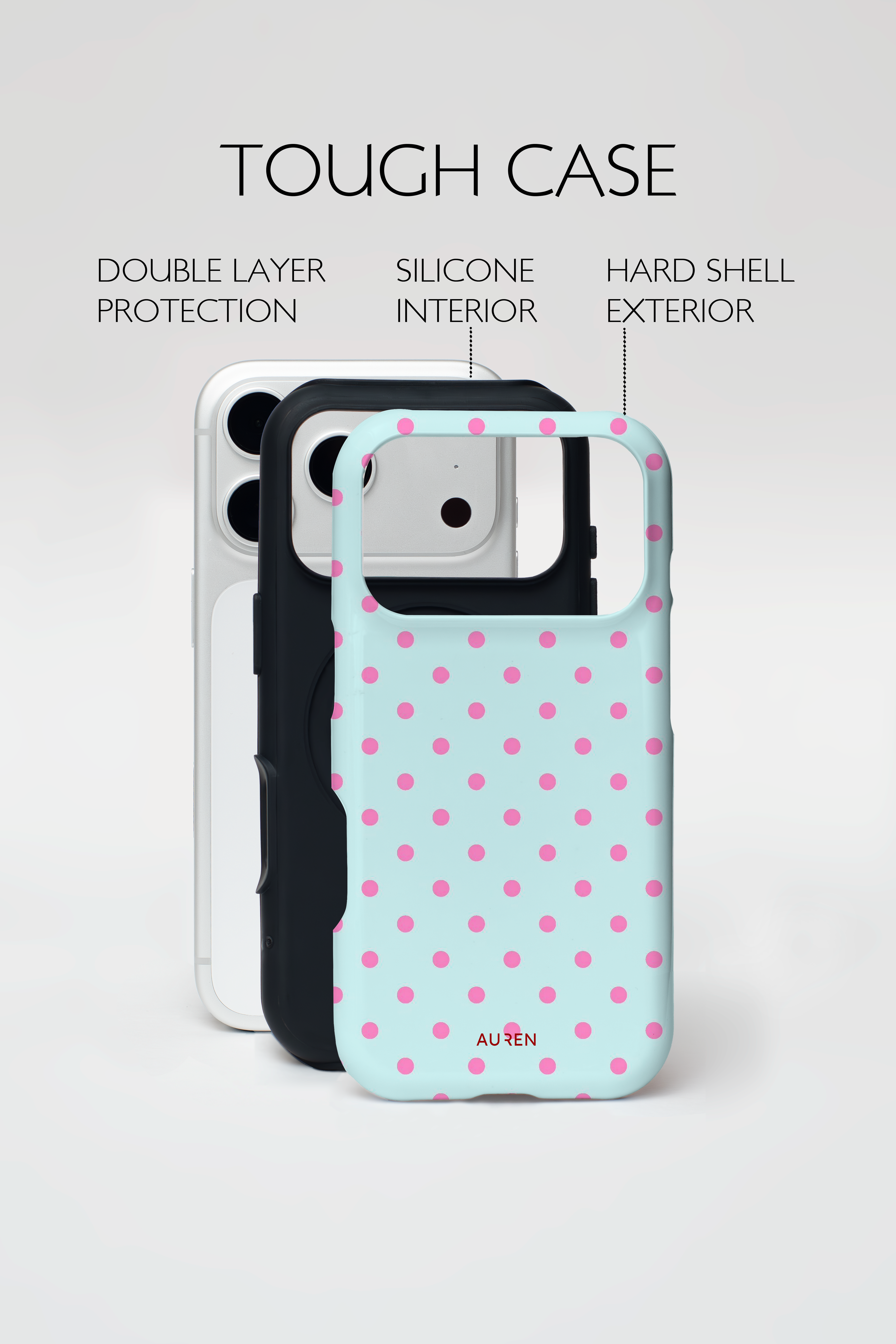 Auren Bubblegum Sky Polka Dot Case - Armor Series