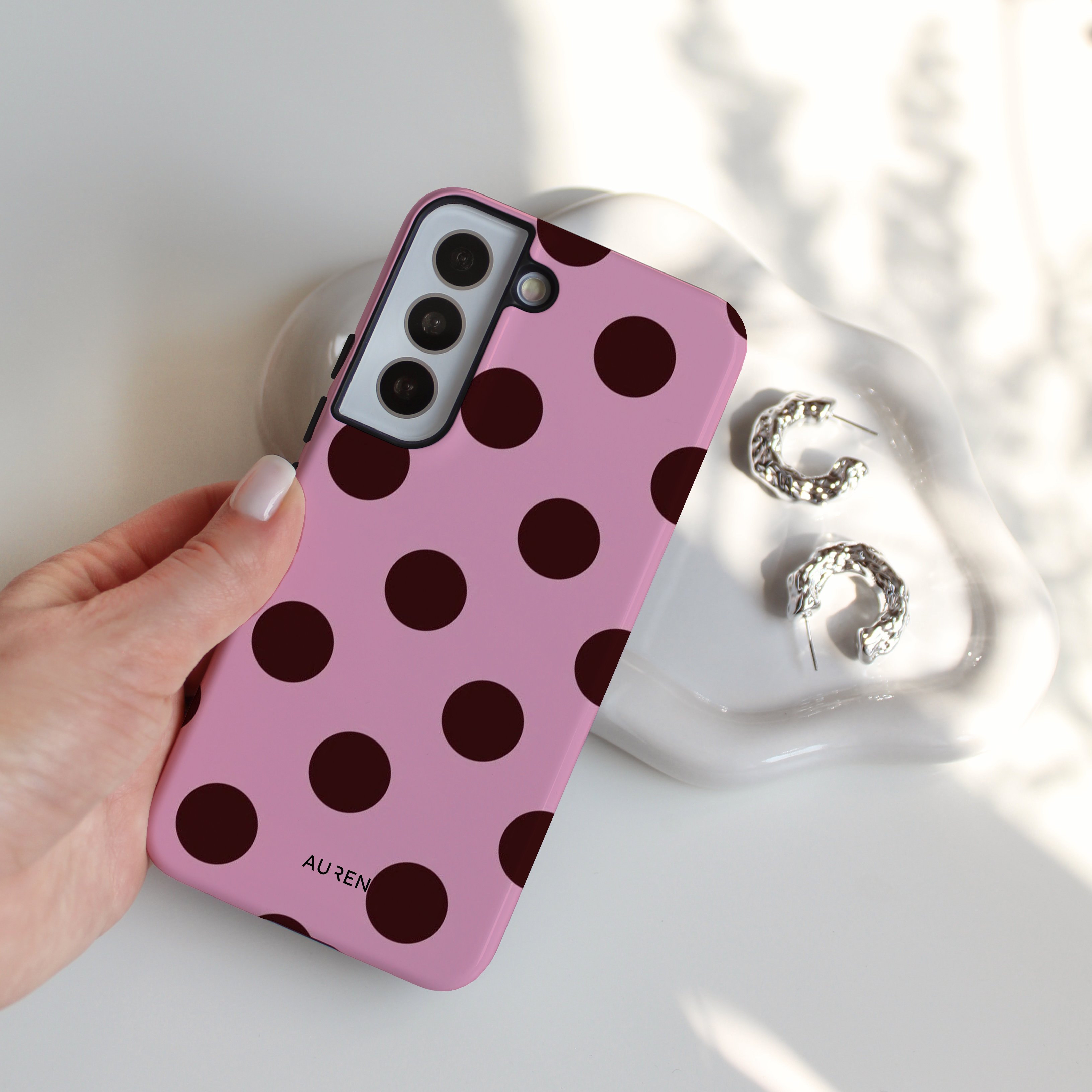 Auren Cocoa Blush Jumbo Dot Case - Armor Series