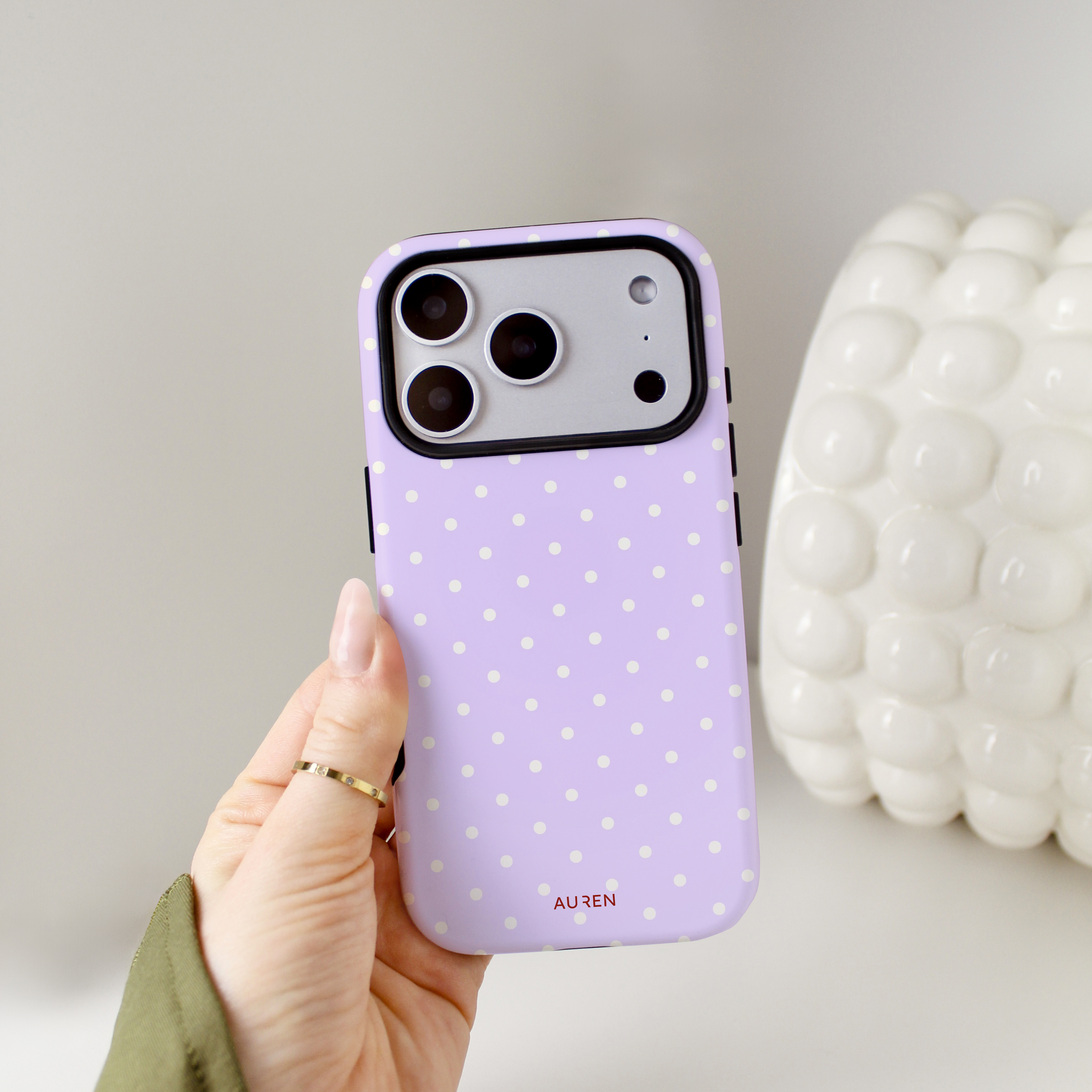 Auren Lavender Polka Dot Case - Armor Series