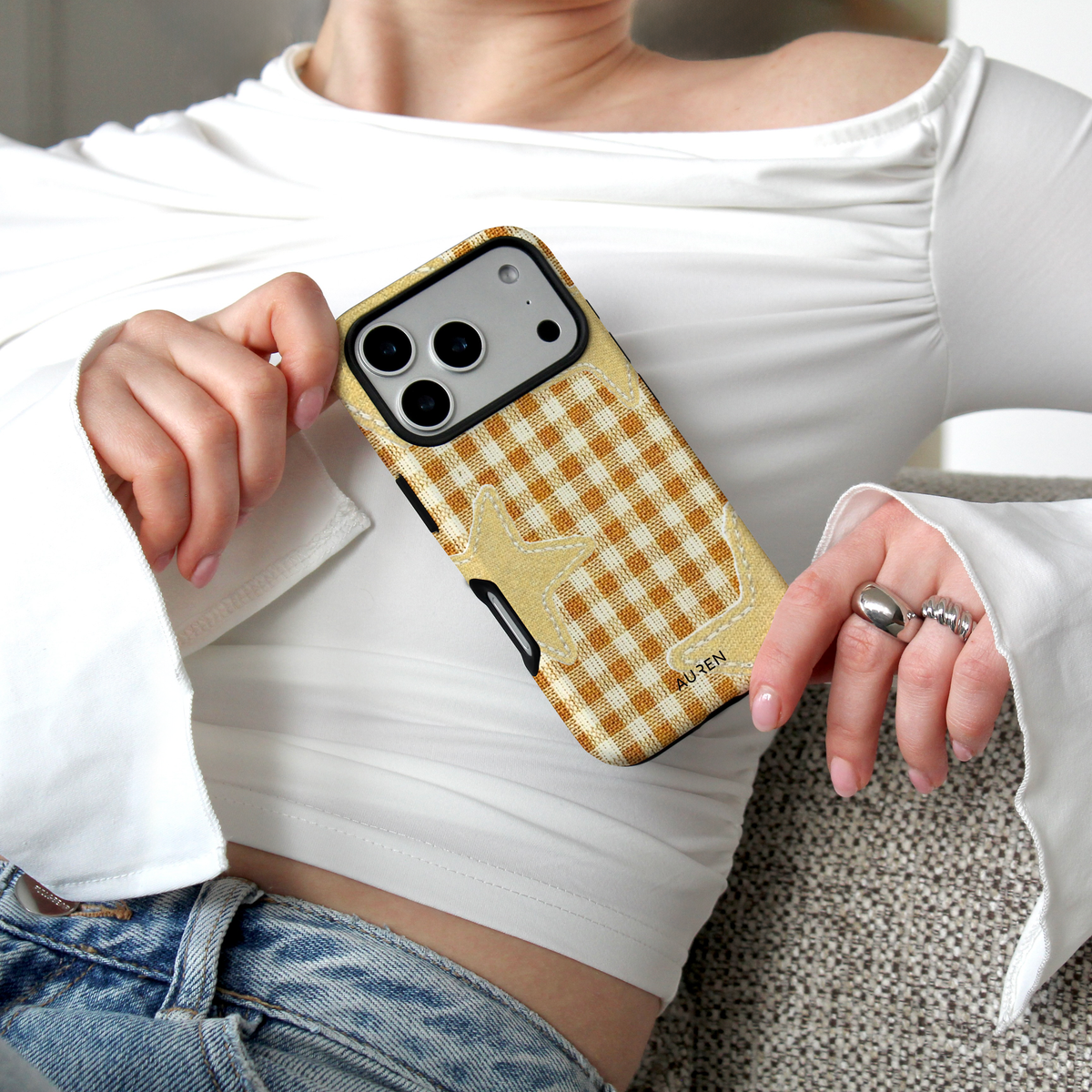 Auren Golden Star Stitch Case