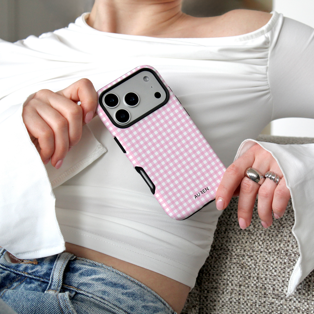 Auren Pink Picnic Gingham Case - Armor Series