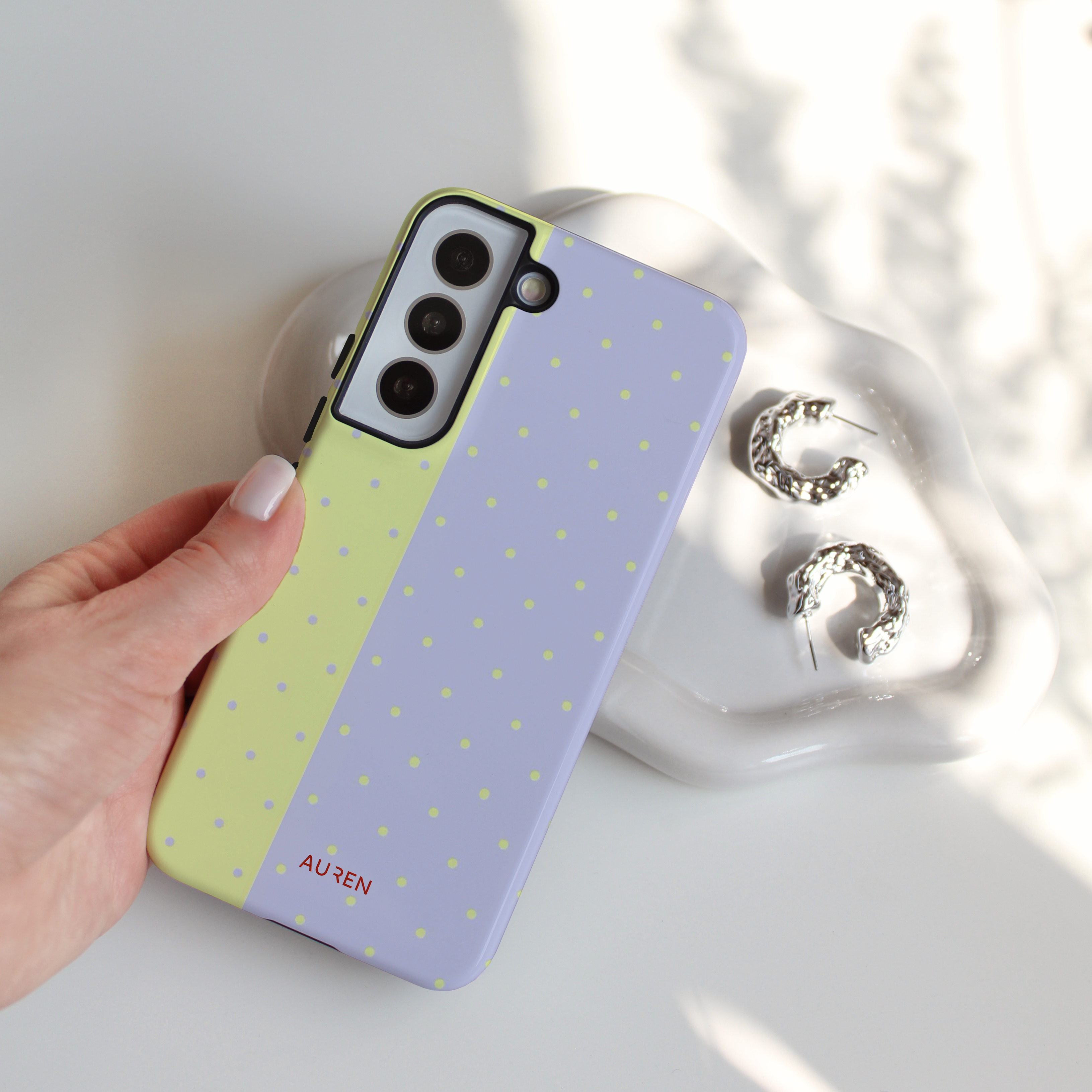 Auren Pastel Split Polka Dot Case - Armor Series