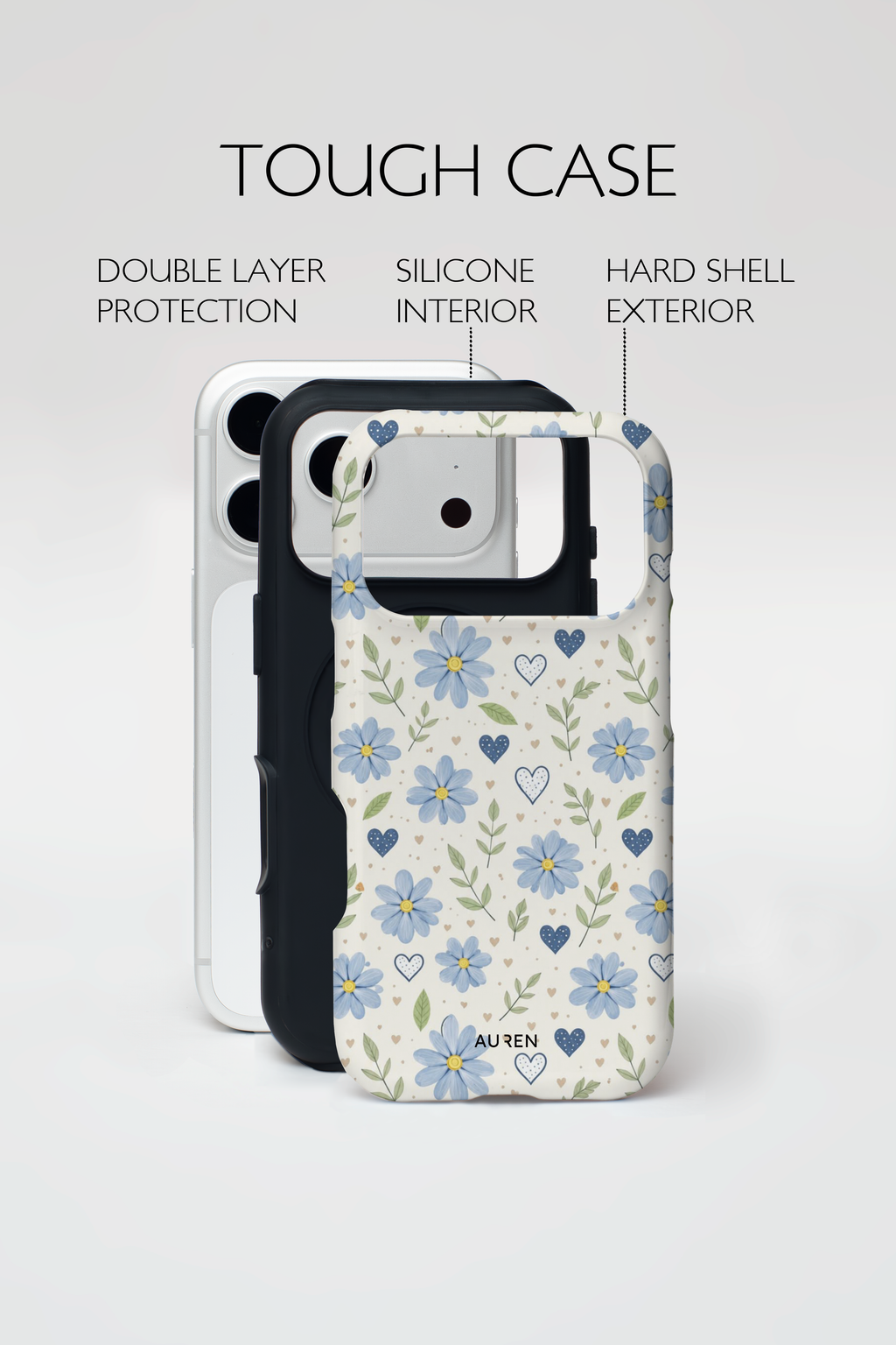 Auren Blue Daisy Hearts Case - Armor Series