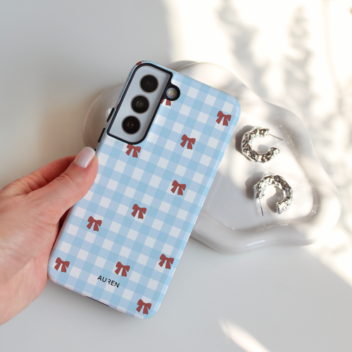 Auren Bluebell Bow Gingham Case - Armor Series