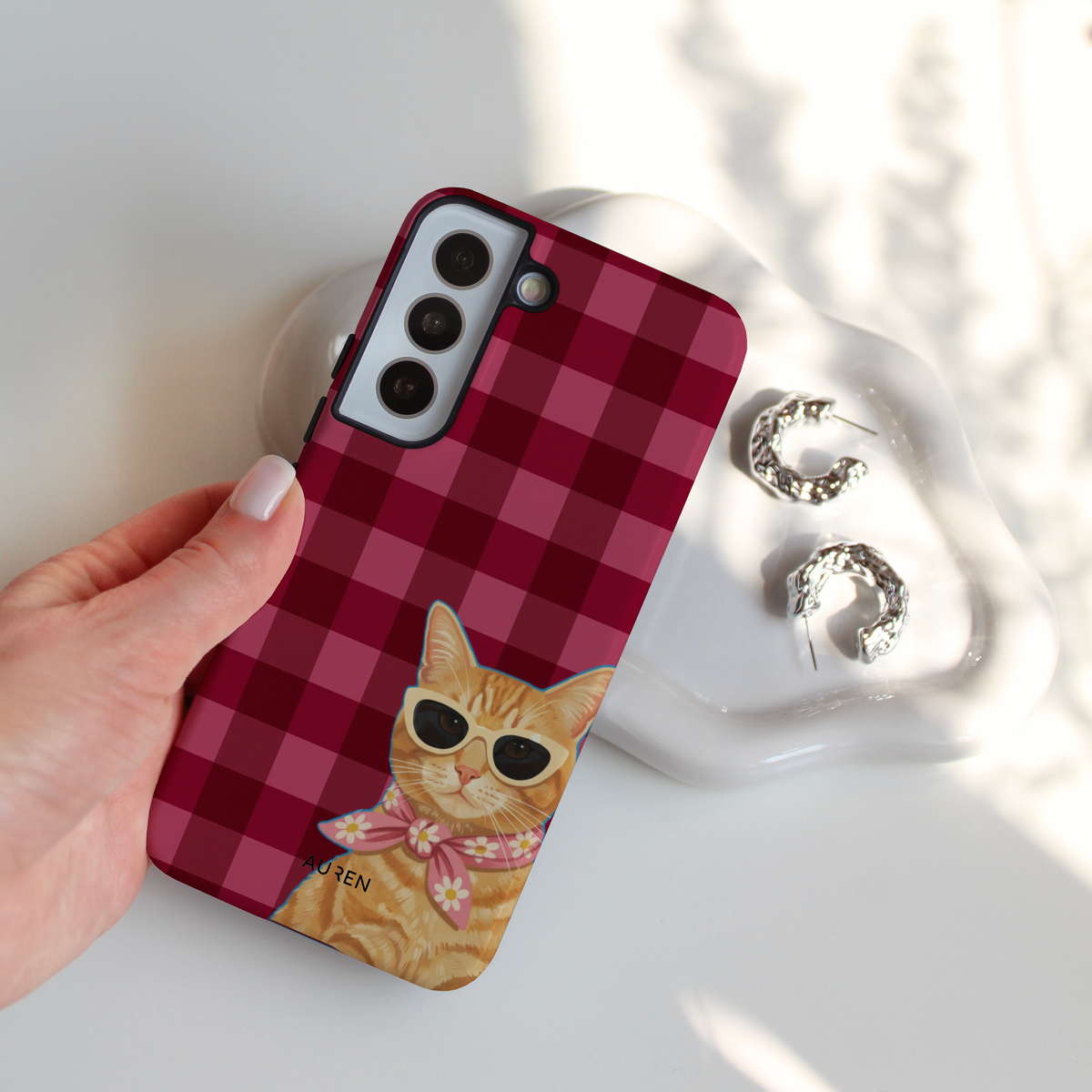 Auren Gingham Cat Case – Armor Series