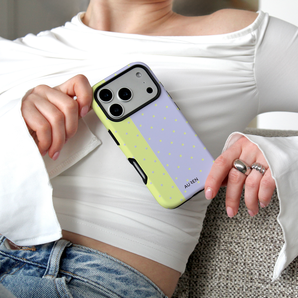 Auren Pastel Split Polka Dot Case - Armor Series