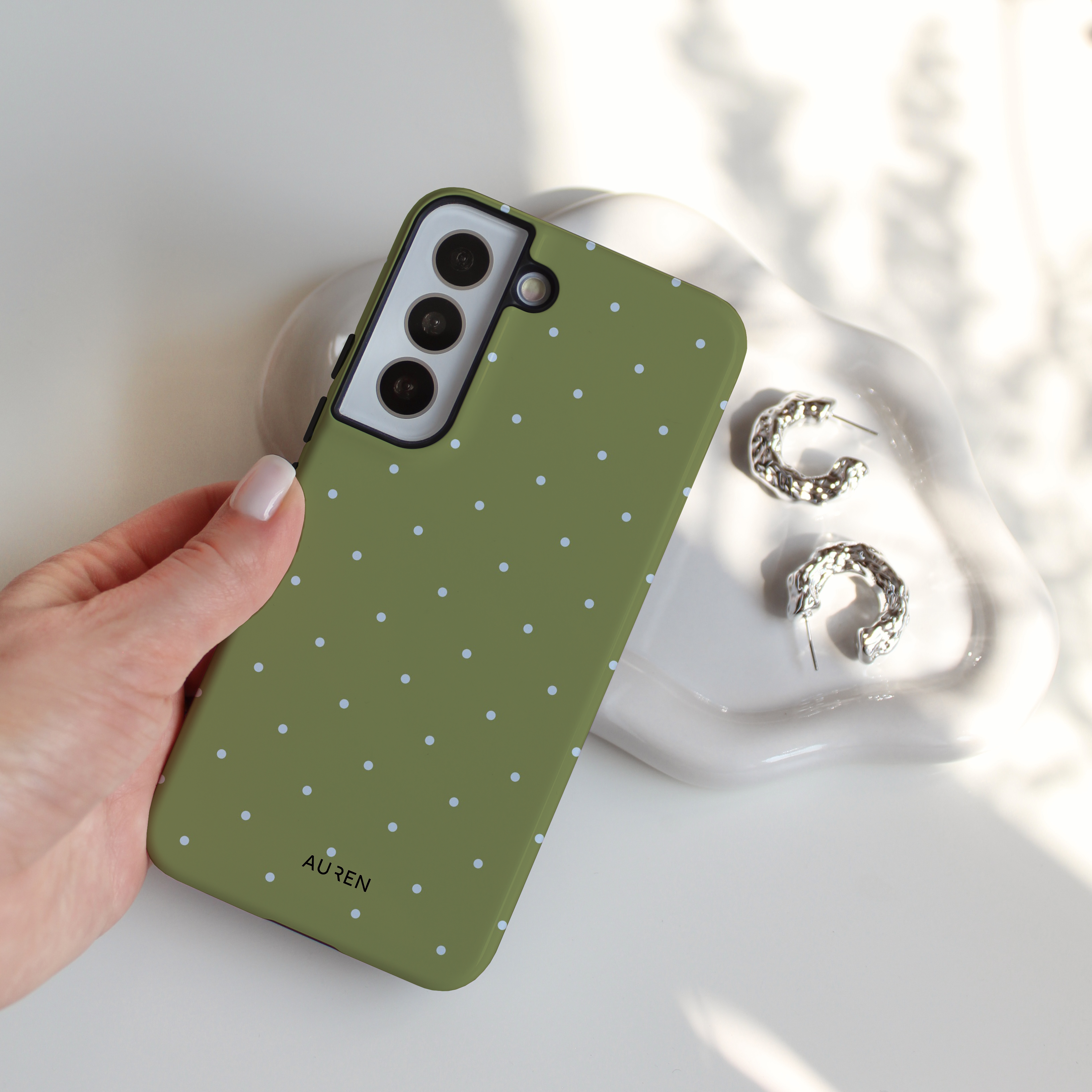 Auren Olive Polka Dot Case - Armor Series