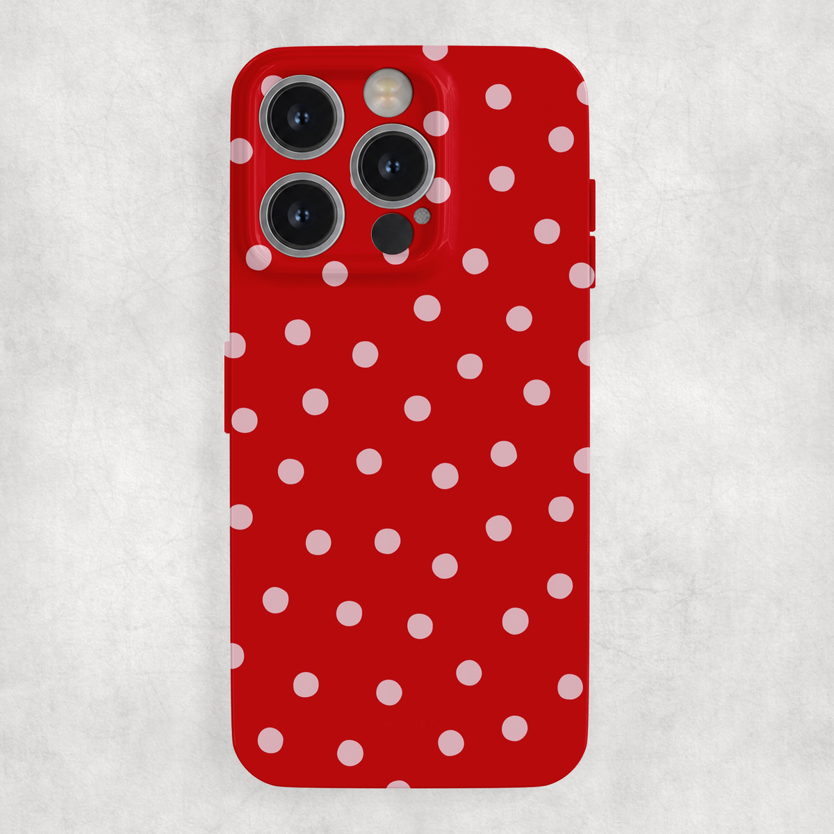 Auren Cherry Red Polka Glossy Hard Case