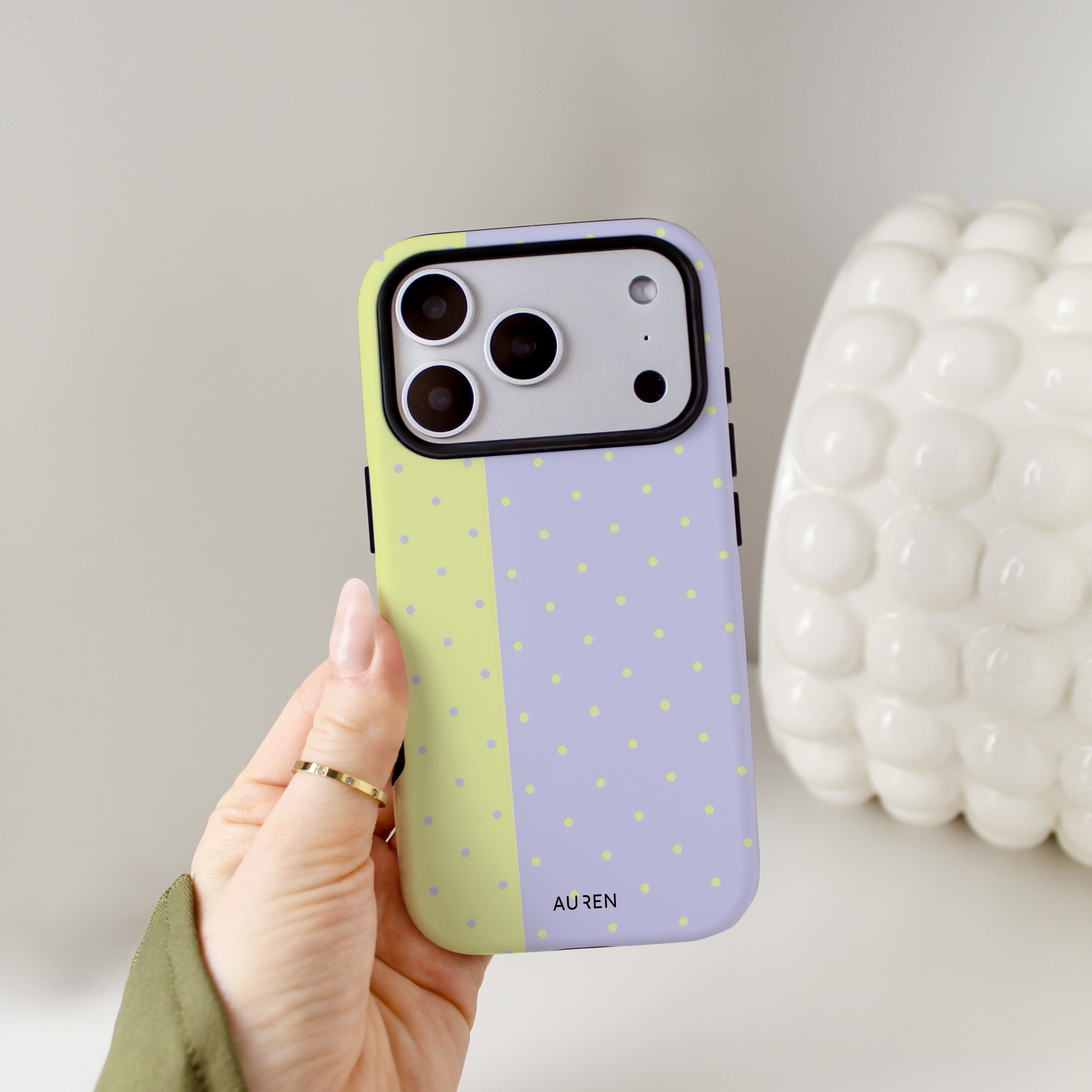 Auren Pastel Split Polka Dot Case - Armor Series