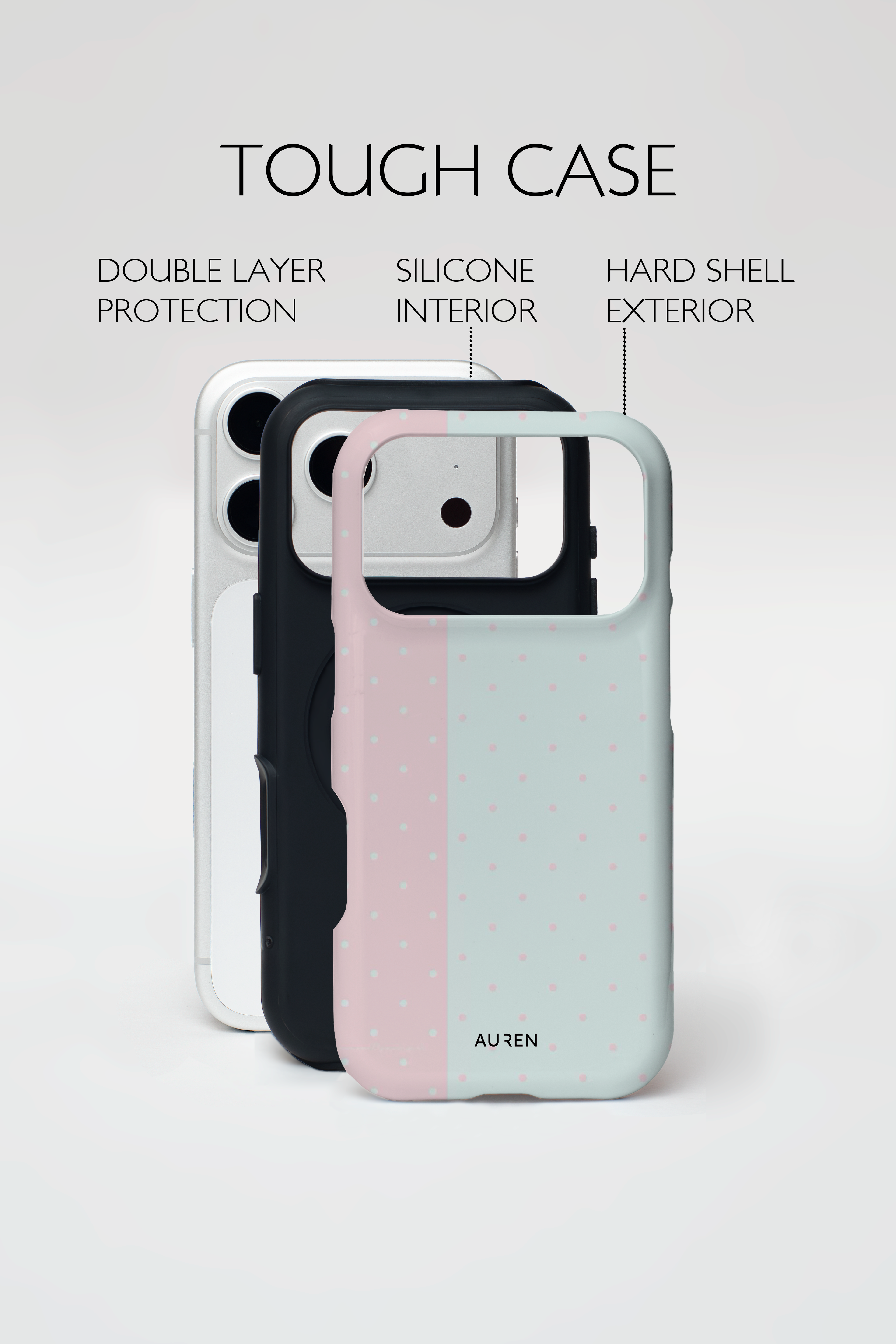 Auren Cotton Candy Split Polka Dot Case - Armor Series