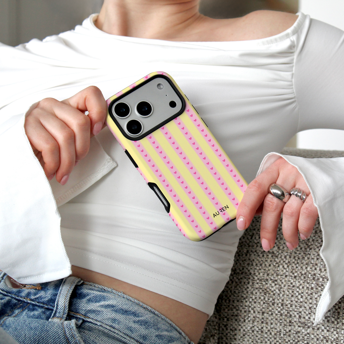 Auren Lemon Love Stripes Case
