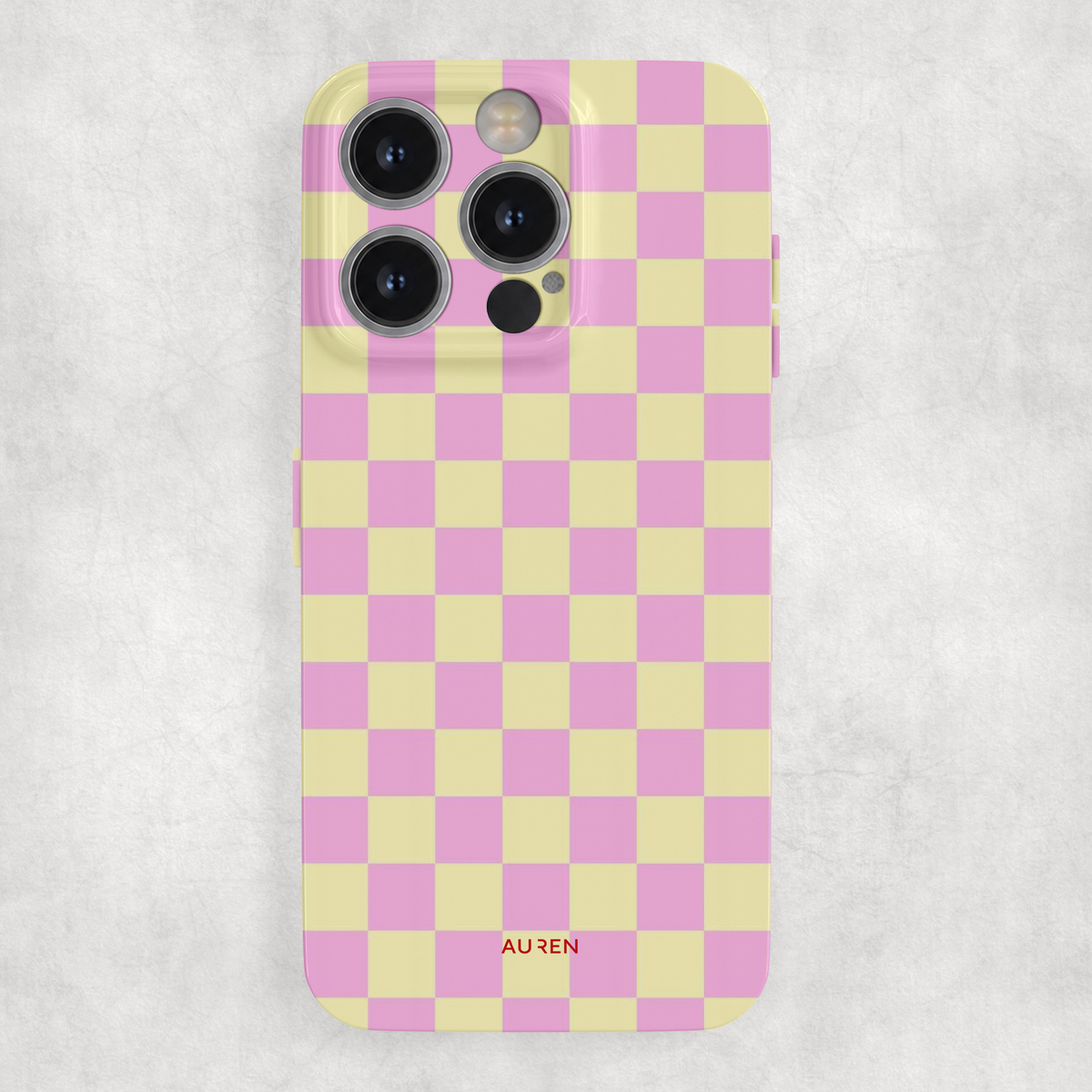 Auren Pink Lemonade Checkered Glossy Hard Case