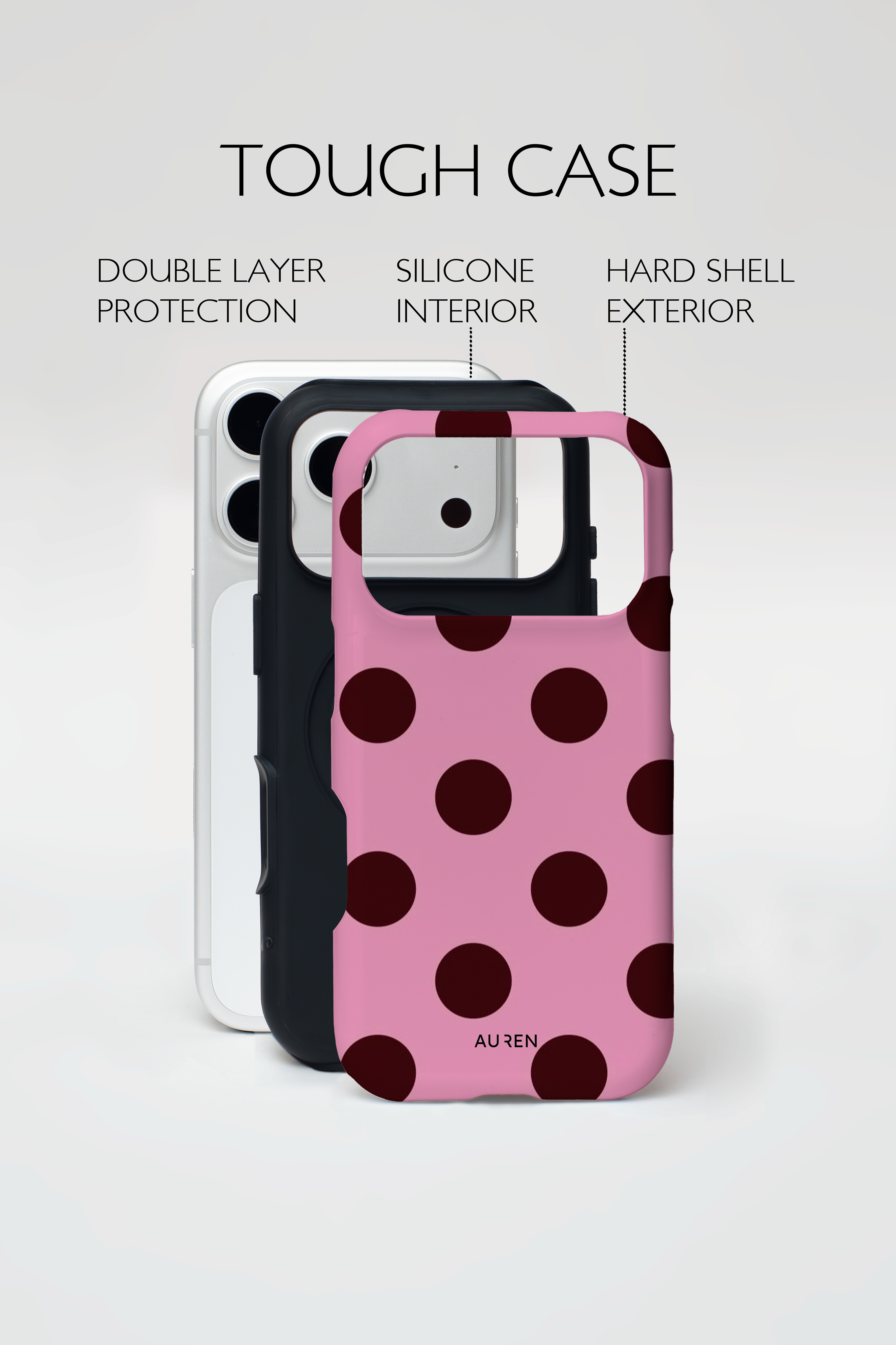 Auren Cocoa Blush Jumbo Dot Case - Armor Series