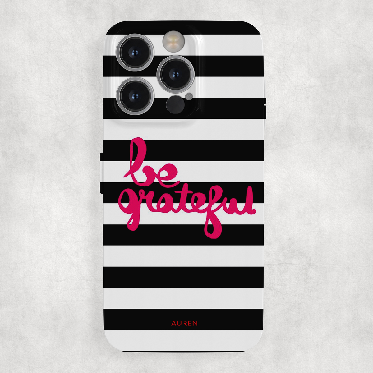 Auren Black & White Gratitude Glossy Hard Case