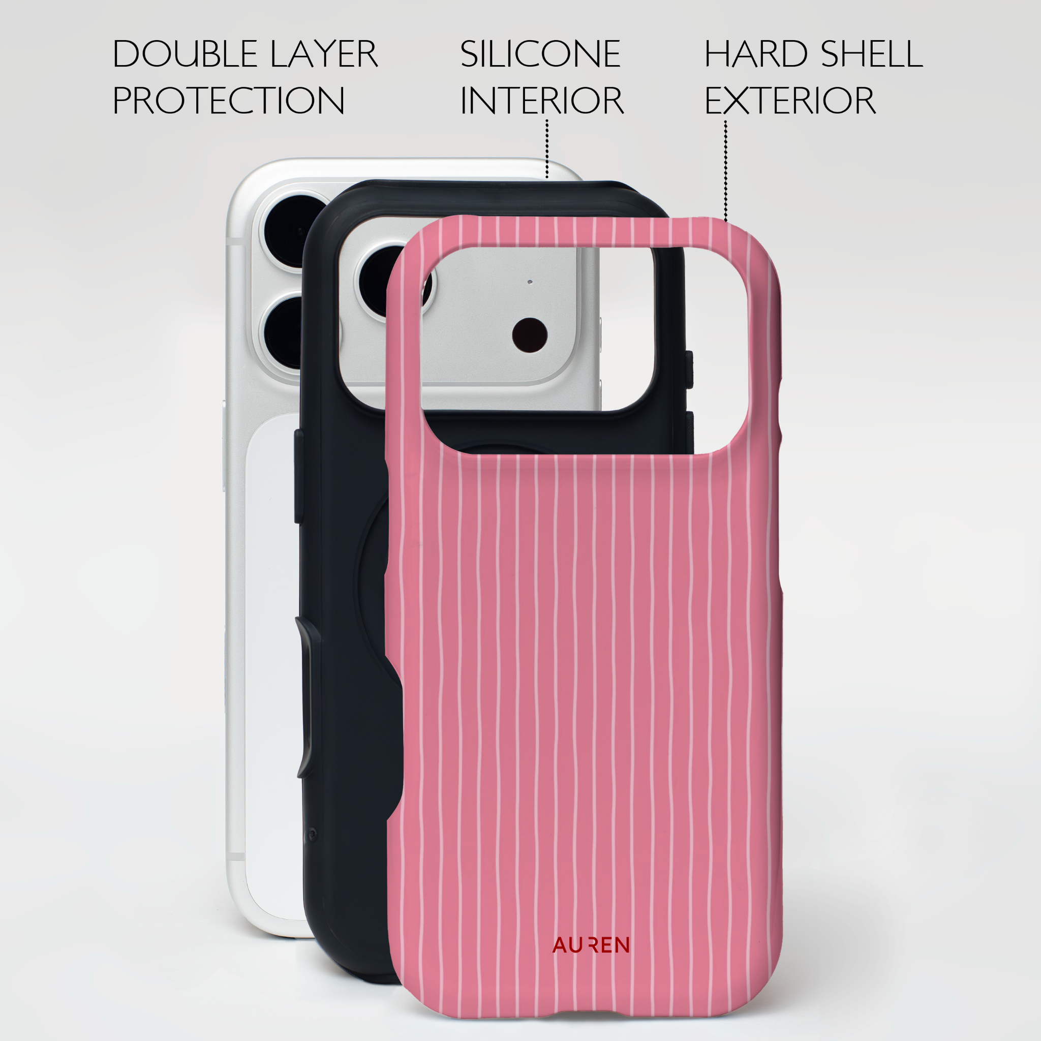 Auren Pink Pinstripe Case - Armor Series