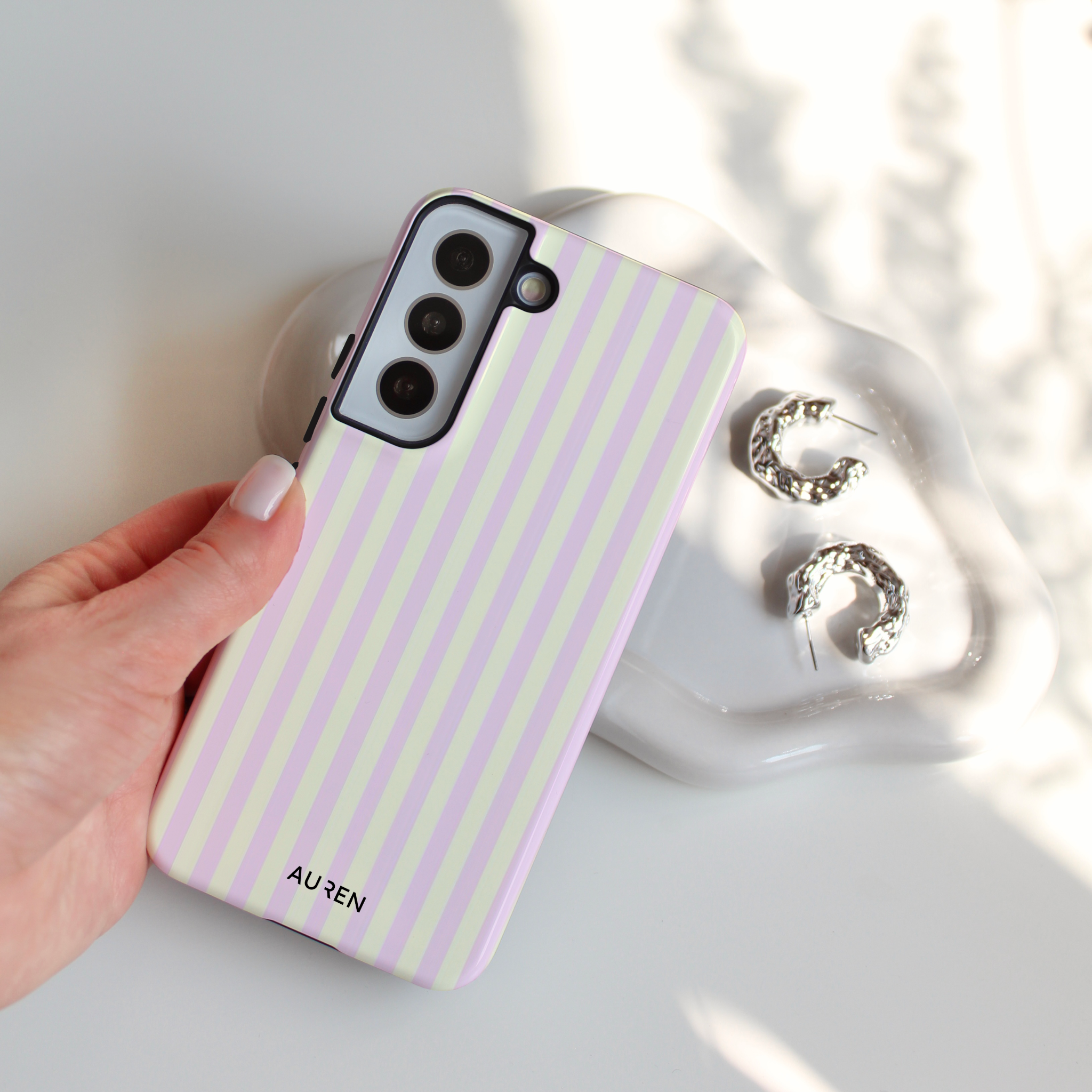 Auren Lavender Cream Stripes Case - Armor Series