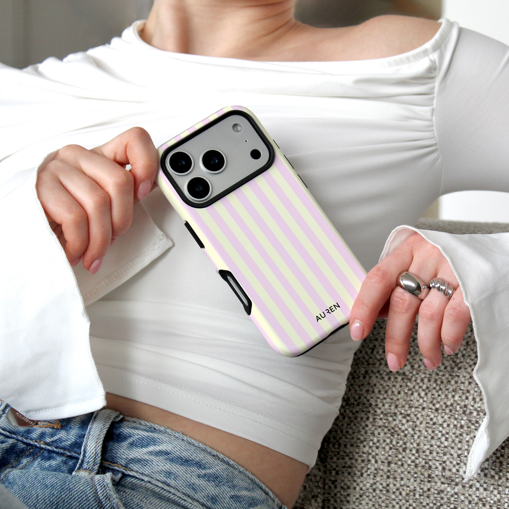 Auren Lavender Cream Stripes Case - Armor Series